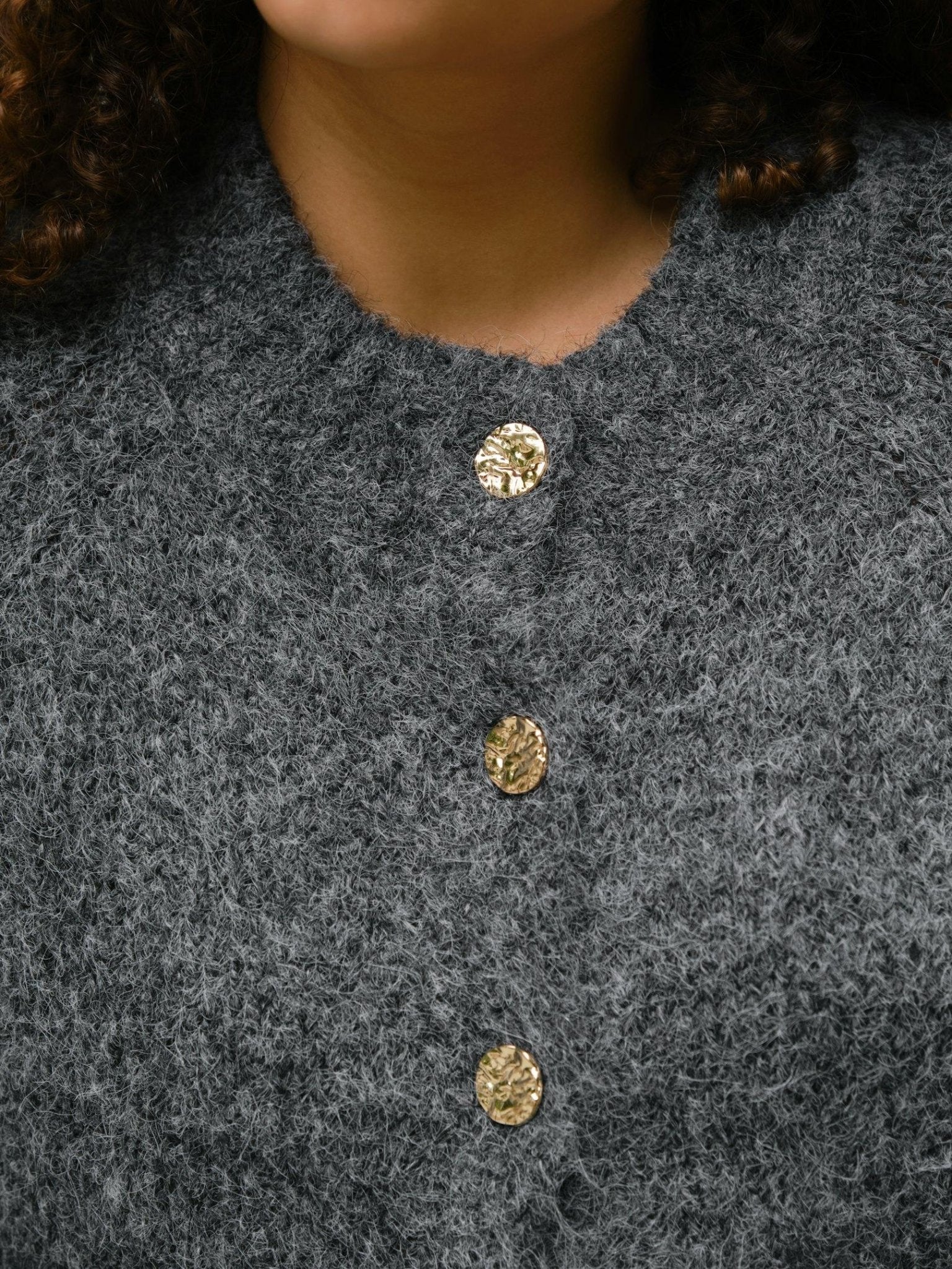 Benuta Fluffy Knit Cardigan Antracit Melange - Image 7