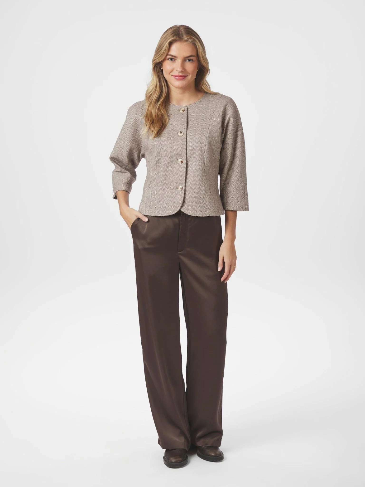 Emmett Heavy Sateen Pants Dark Brown - Image 2