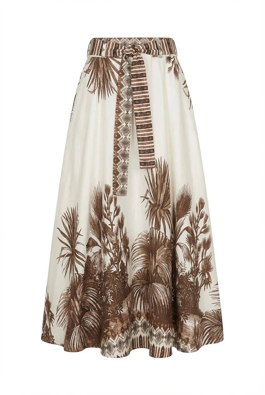 Palm Midi Skirt Choco - Image 2