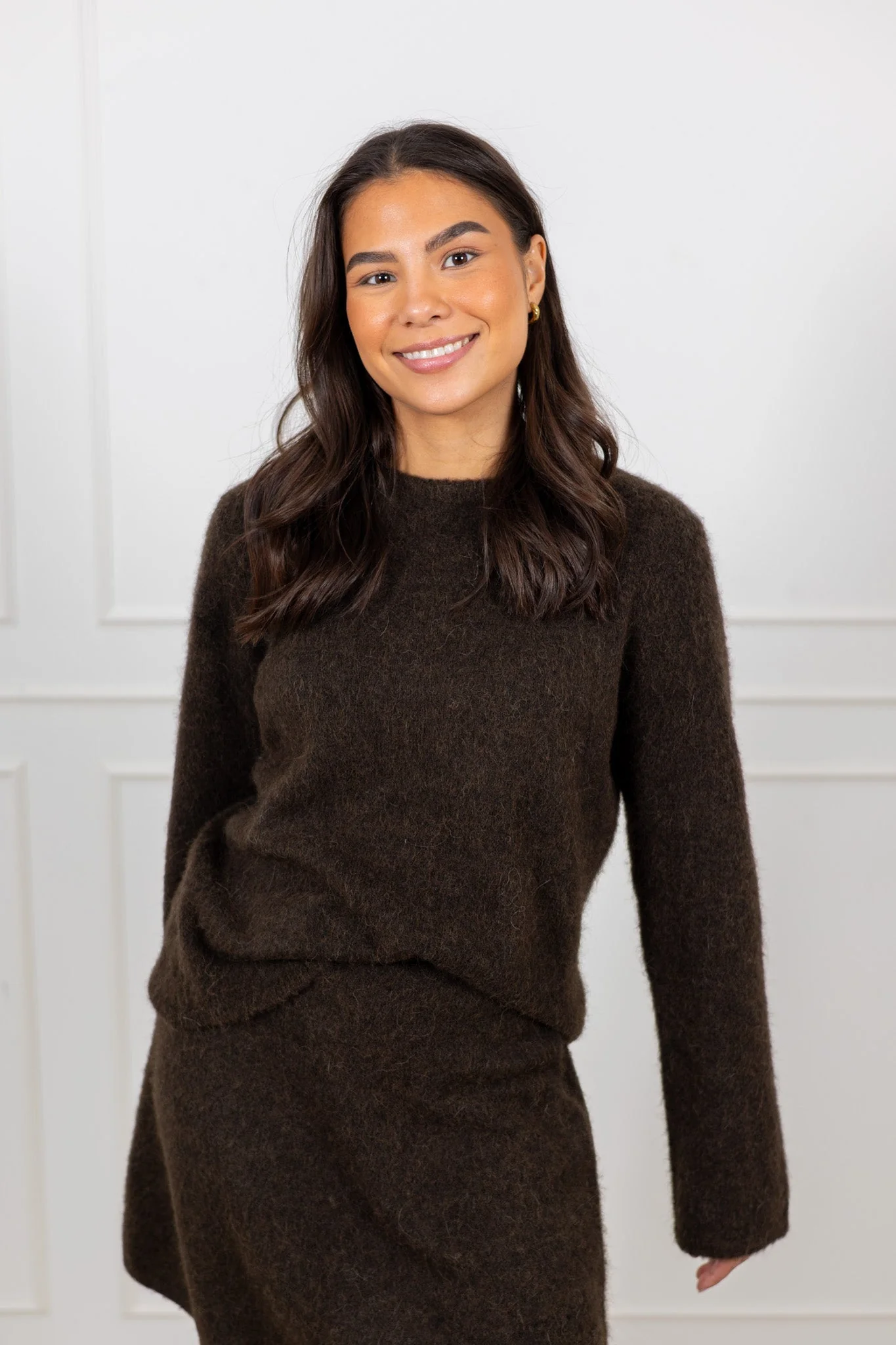 Lulu Brushed Ls Knit O-Neck Delicioso Melange - Image 3