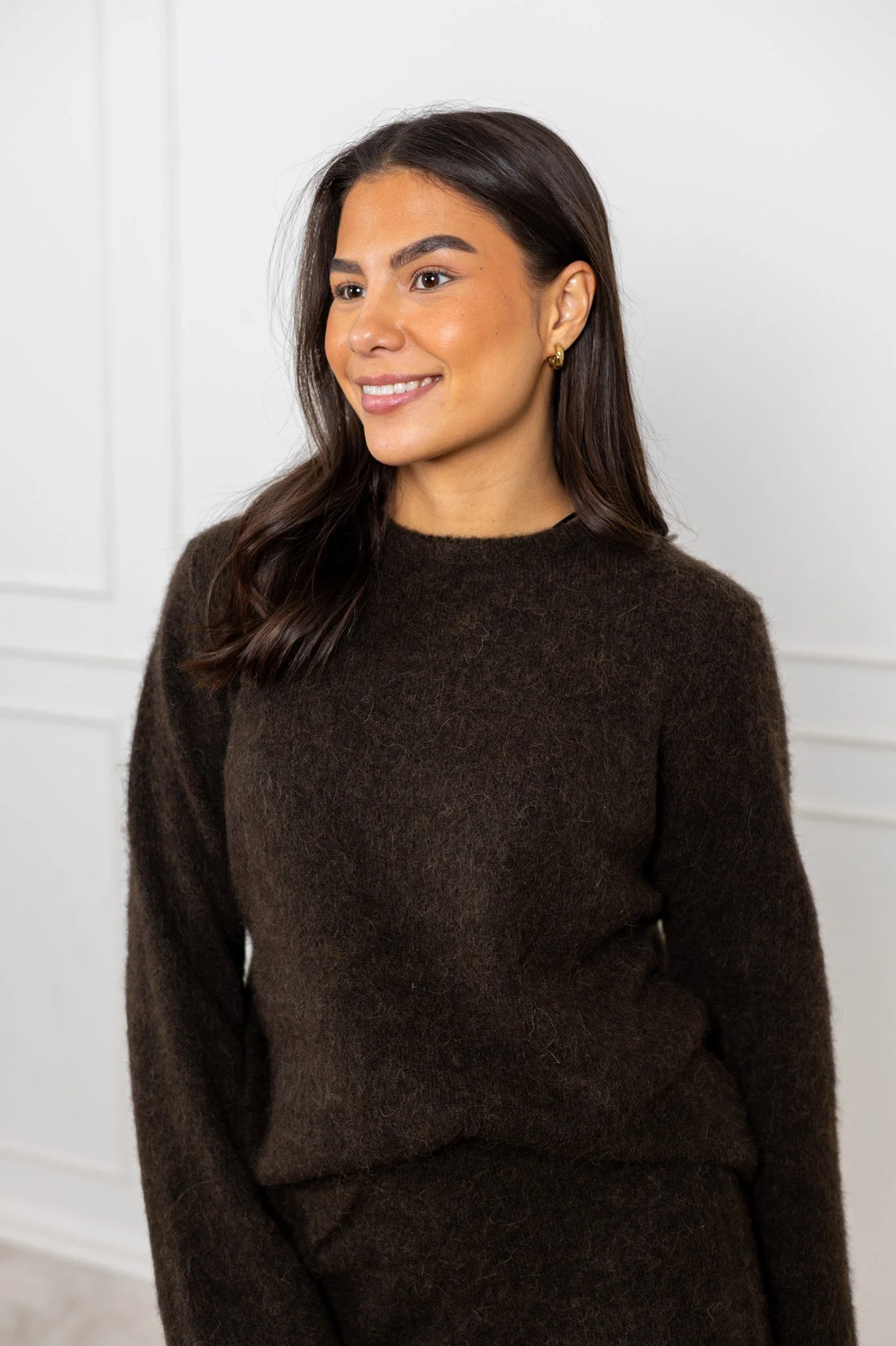 Lulu Brushed Ls Knit O-Neck Delicioso Melange - Image 4