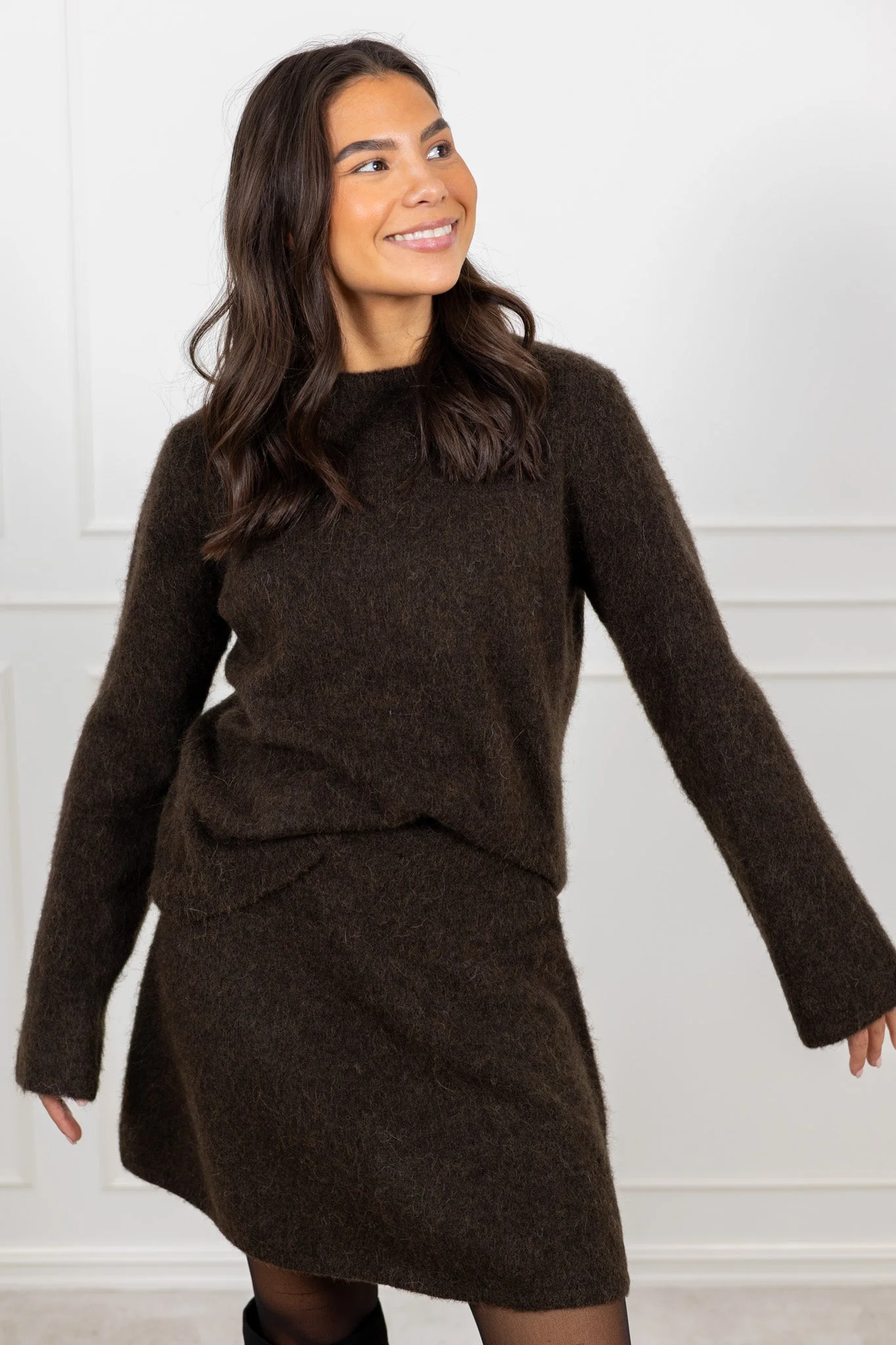 Lulu Brushed Ls Knit O-Neck Delicioso Melange - Image 5