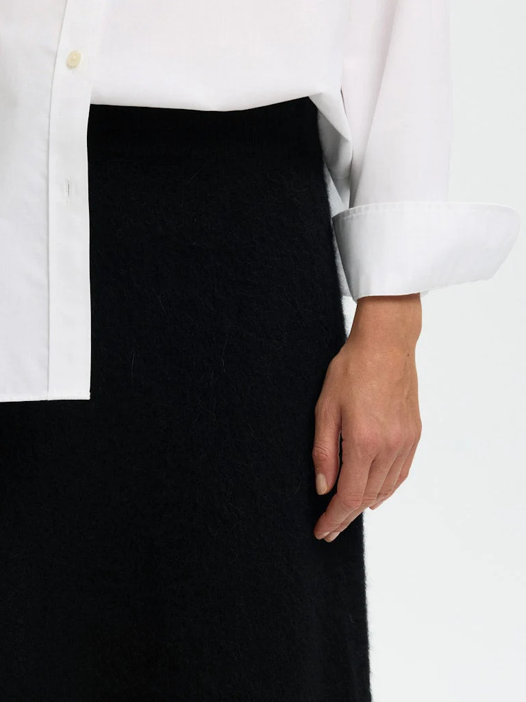 Lulu Brushed Hw Knit Skirt Black - Image 8