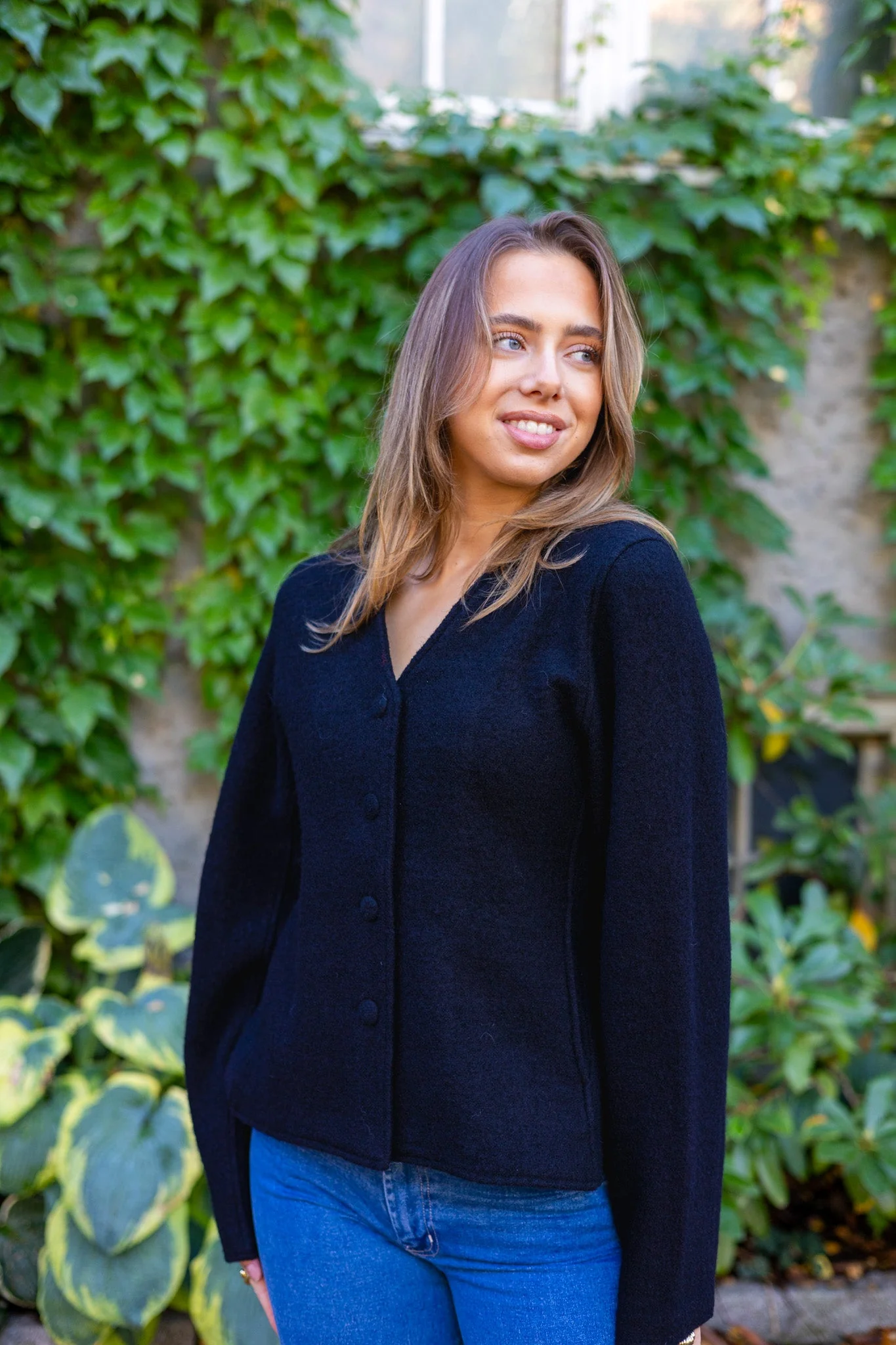 Darla Ls Knit Button Cardigan Black - Image 5
