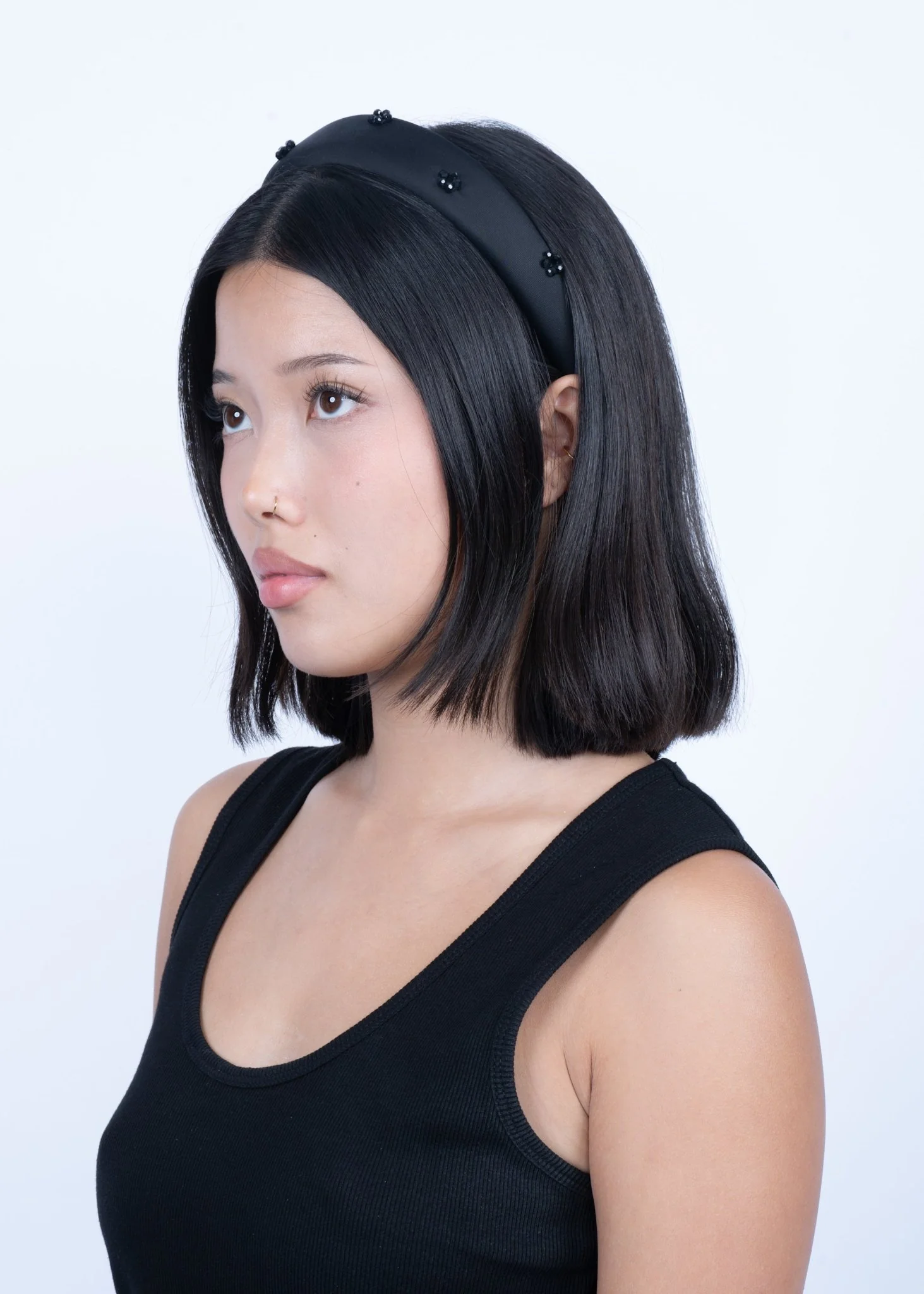 Floral Gleam Headband Black