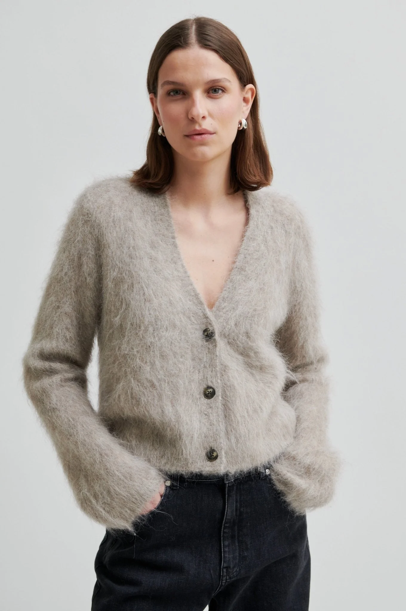Karla Knit Cardigan Pumice Stone - Image 2