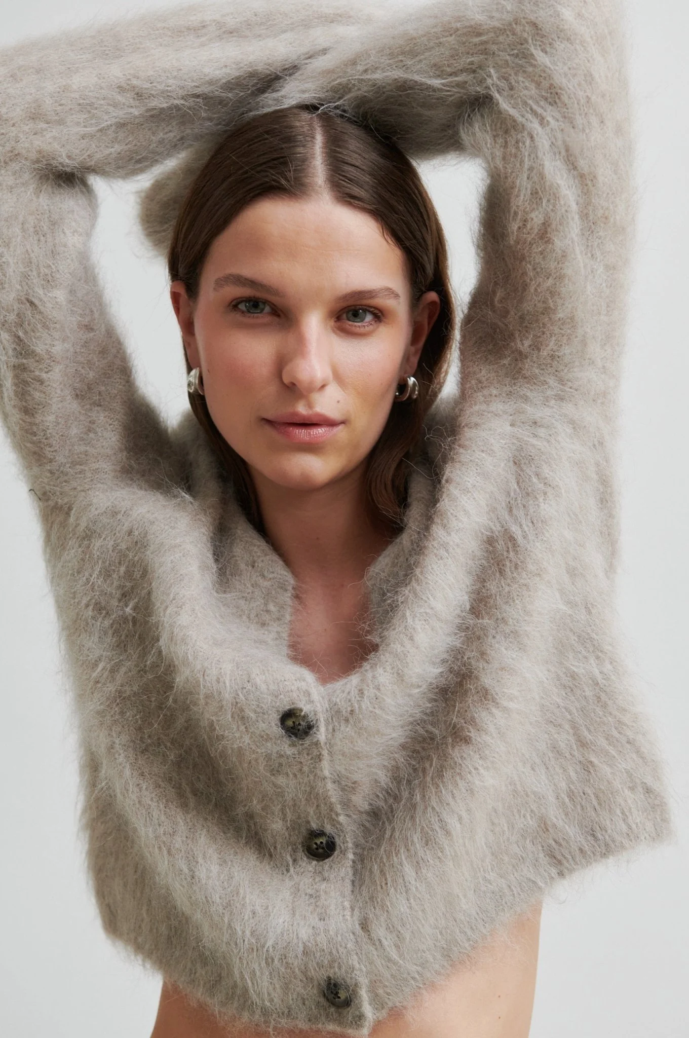 Karla Knit Cardigan Pumice Stone - Image 5