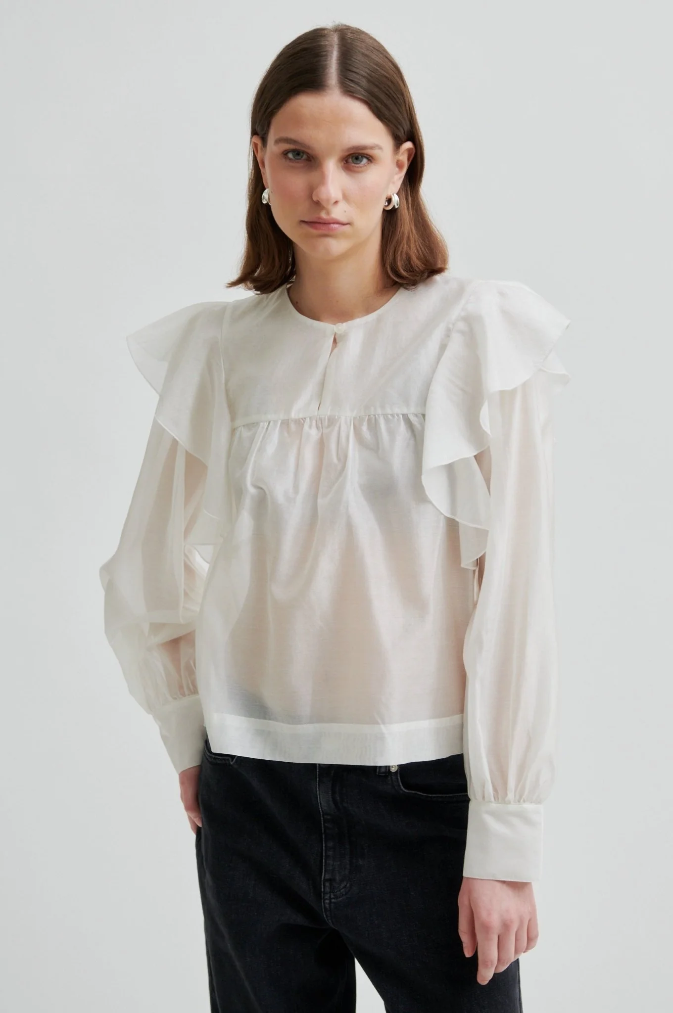 Dream Ruffle Blouse Jet Stream - Image 6