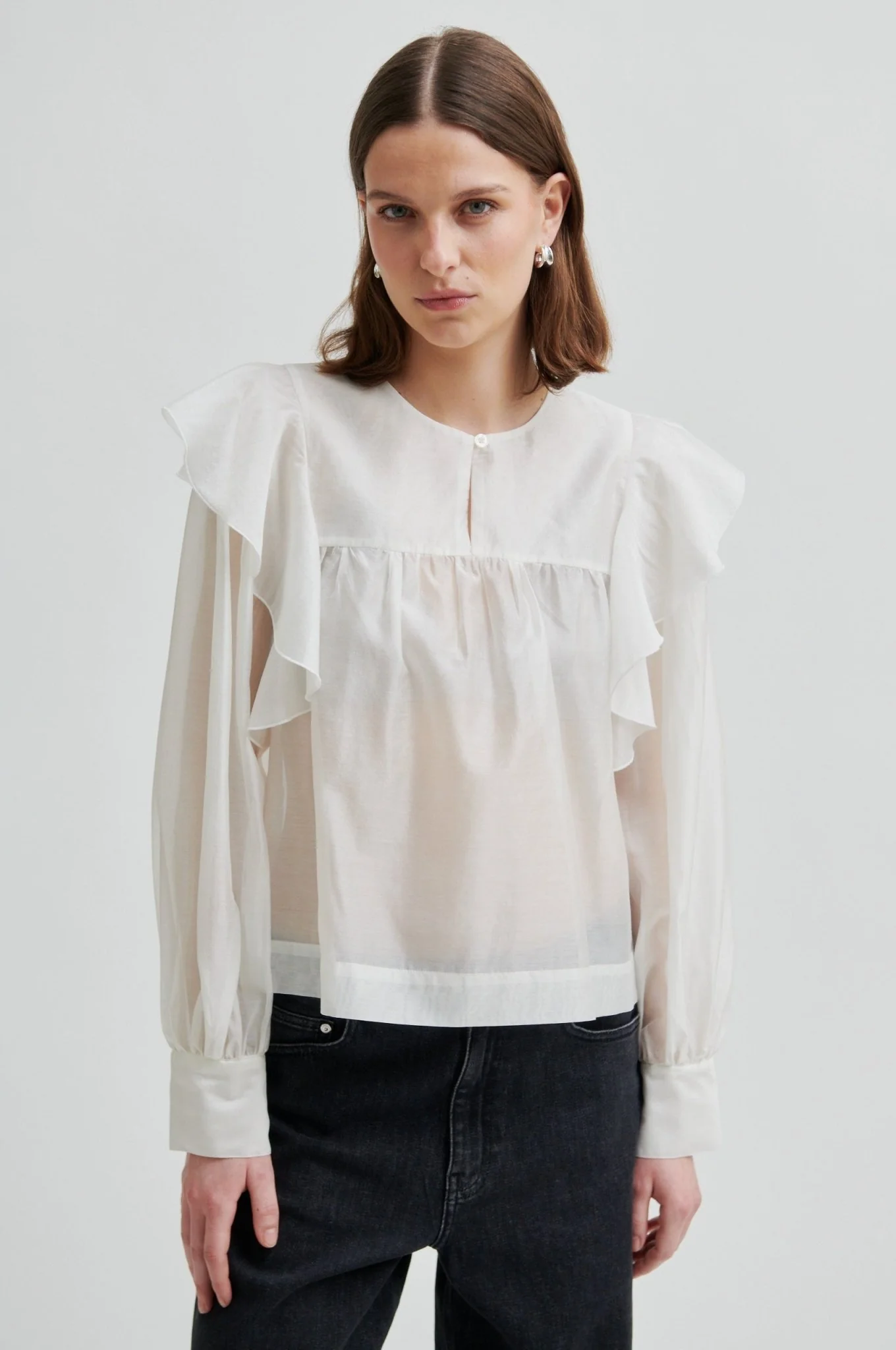 Dream Ruffle Blouse Jet Stream - Image 8
