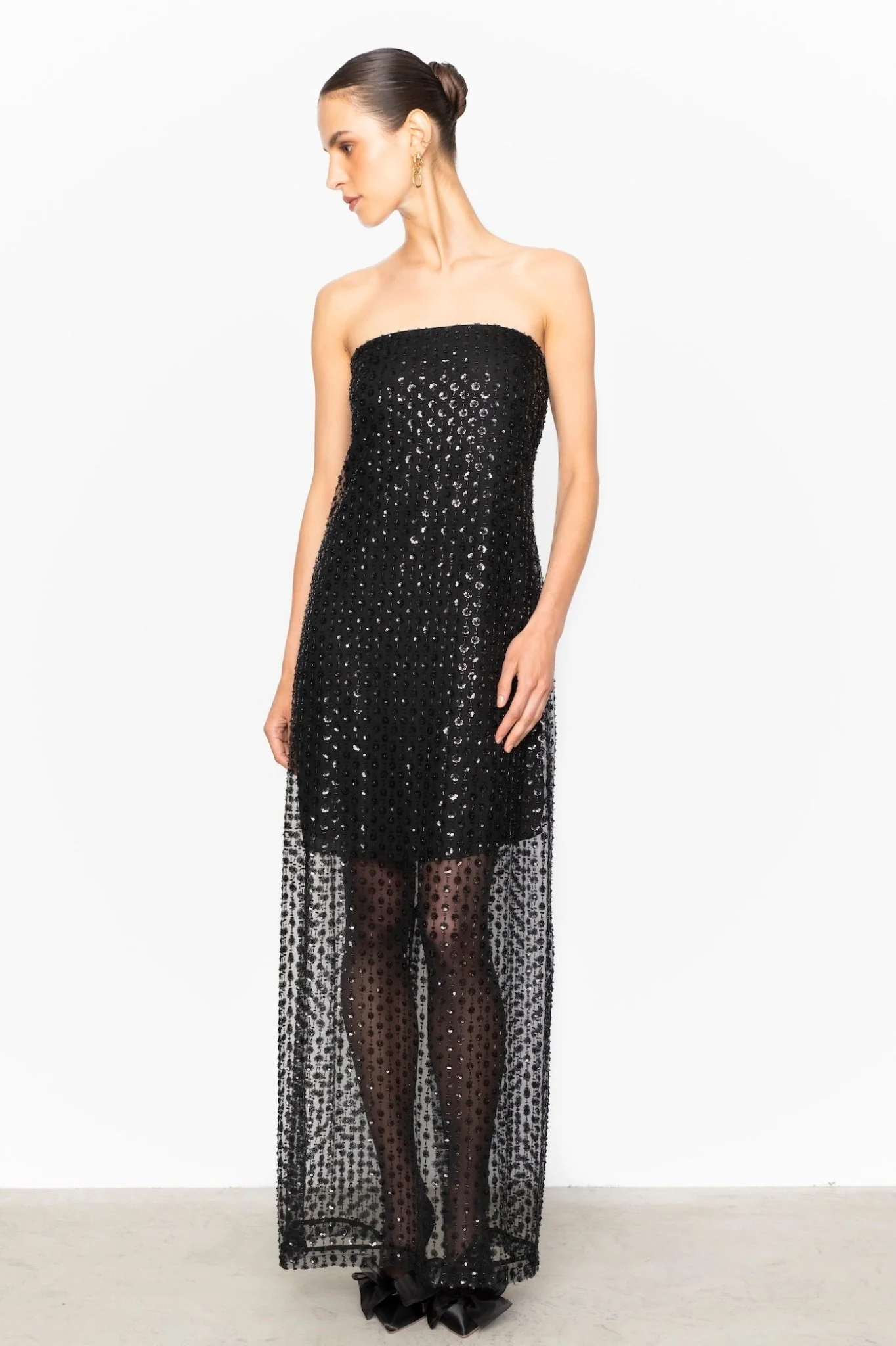 Giovanna Beaded Dress Black - Image 3