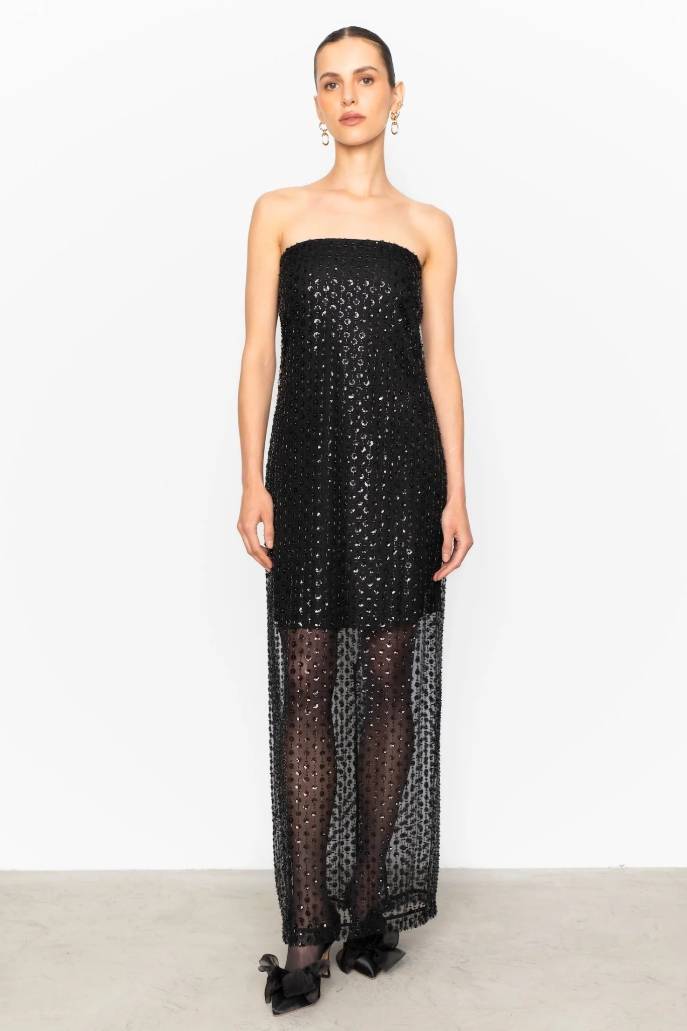 Giovanna Beaded Dress Black - Image 4