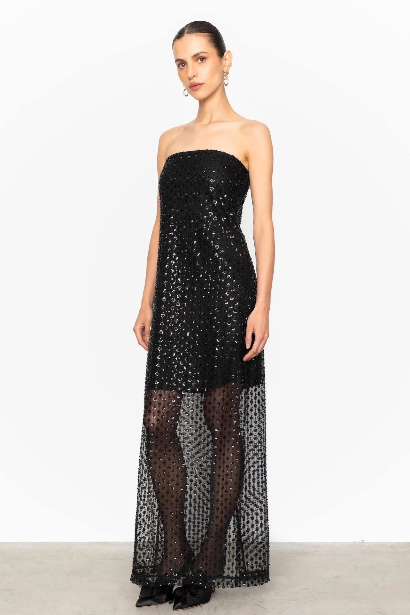 Giovanna Beaded Dress Black - Image 6