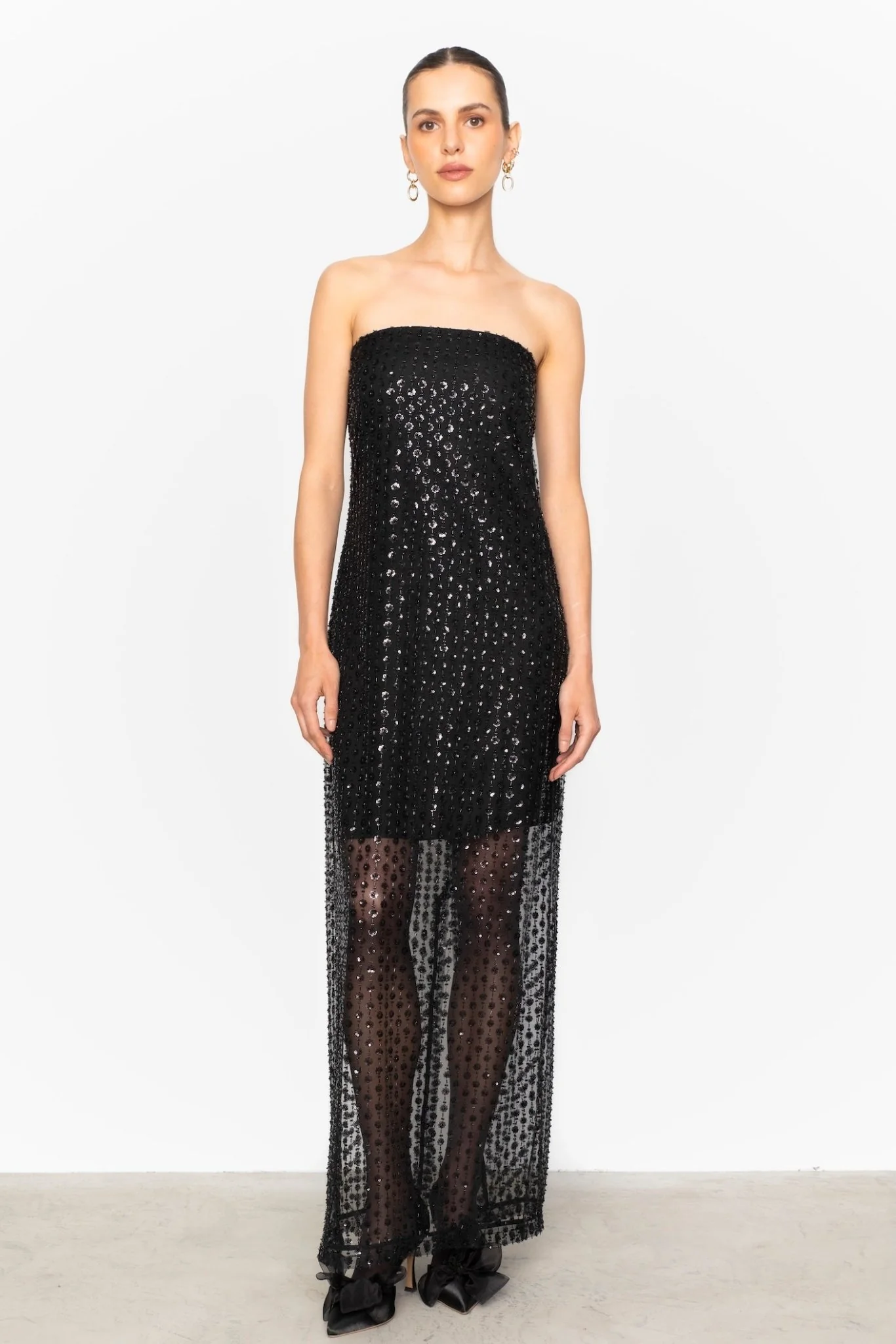 Giovanna Beaded Dress Black - Image 7