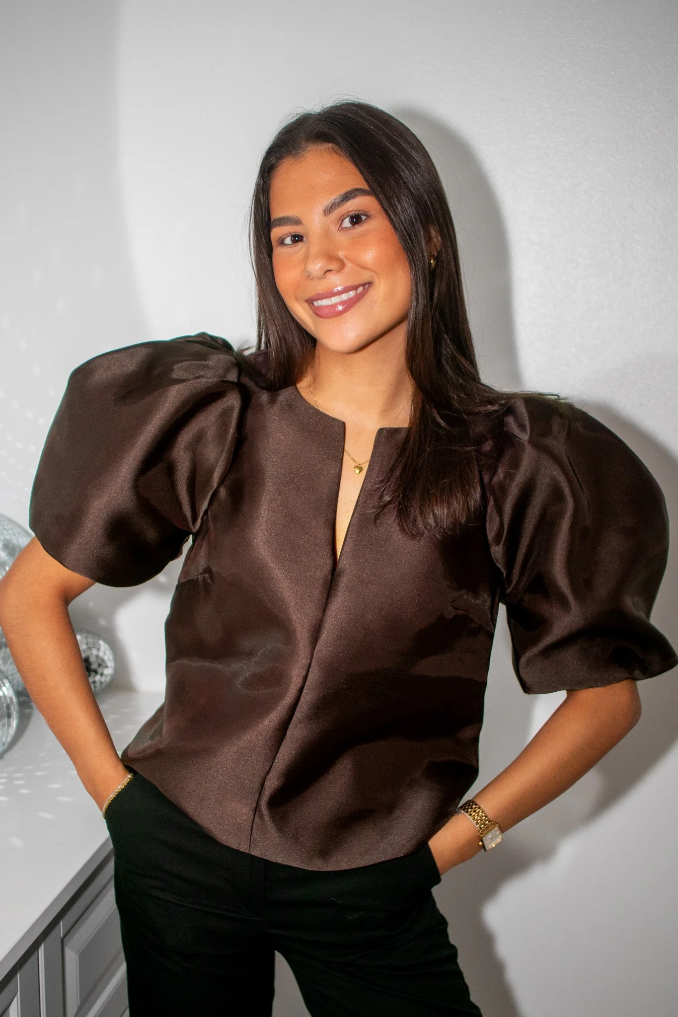 Maeve Blouse Dark Brown