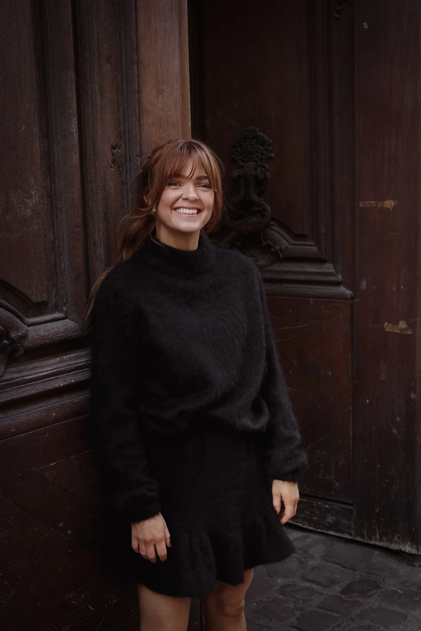 Knit Frill Skirt Black - Image 6