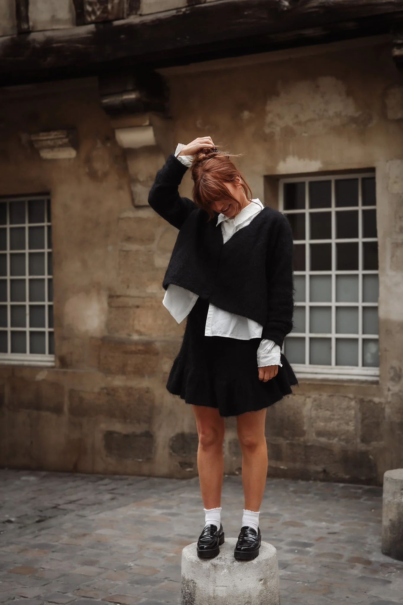 Knit Frill Skirt Black - Image 8