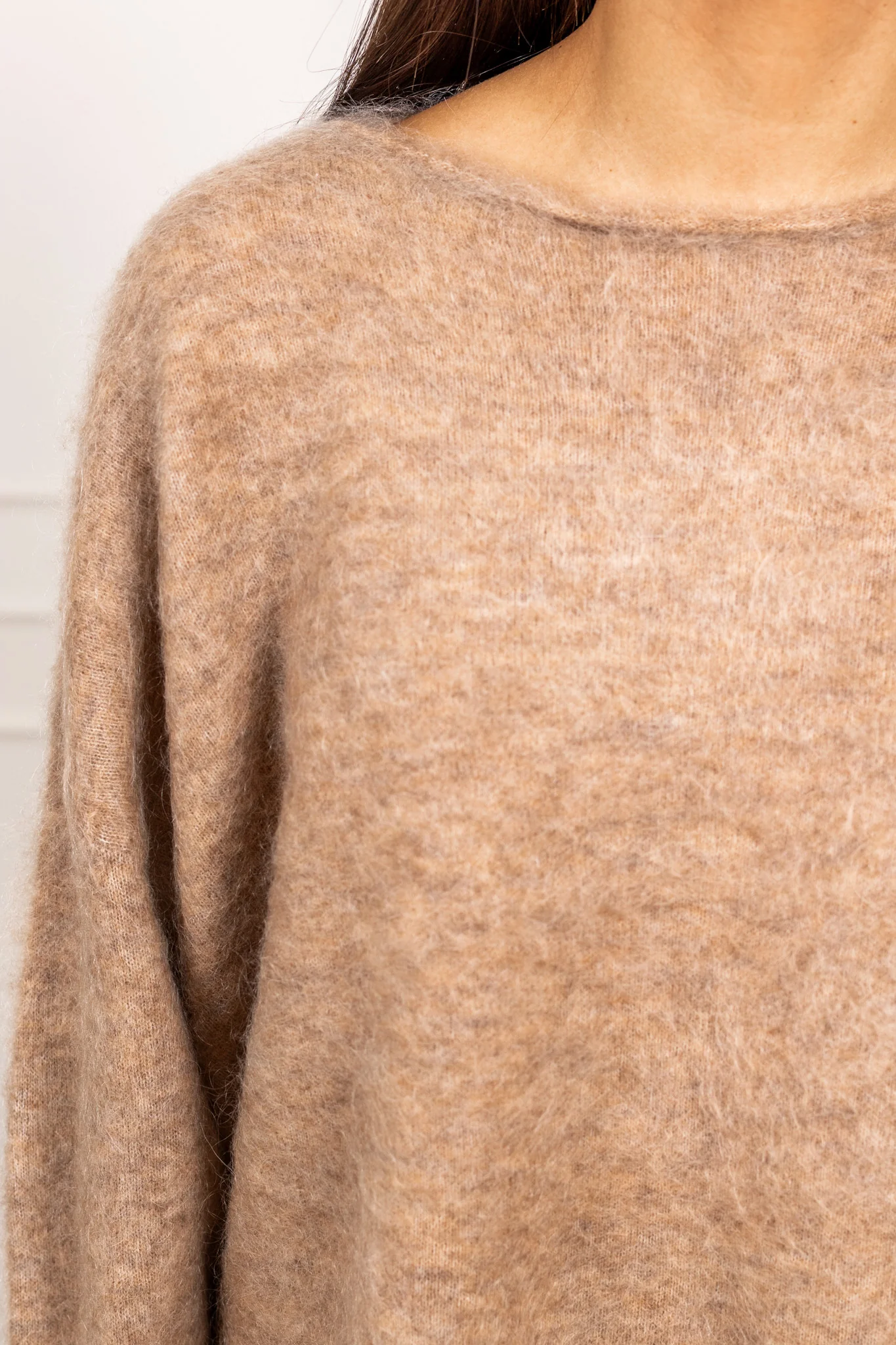 Boxy Sweater Beige Melange - Image 5