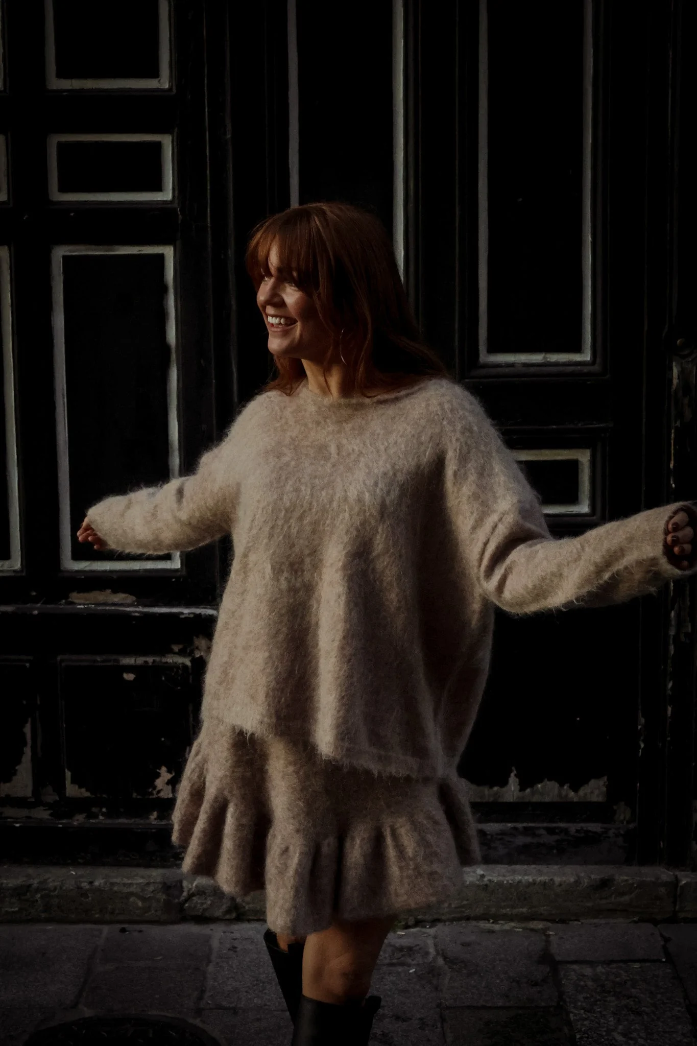 Boxy Sweater Beige Melange - Image 6