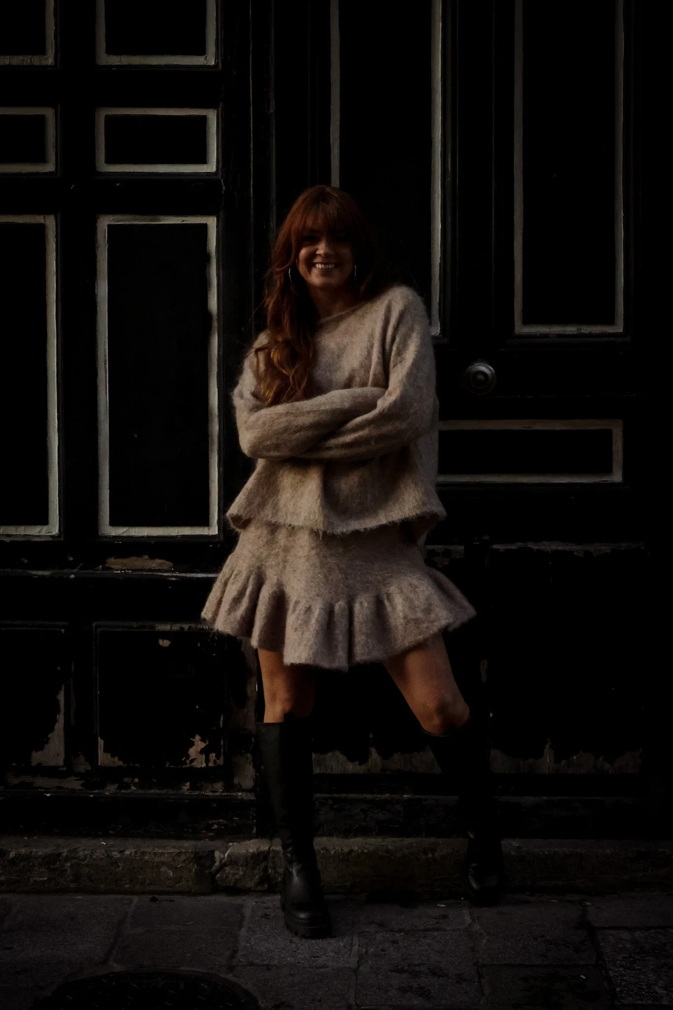 Boxy Sweater Beige Melange - Image 7