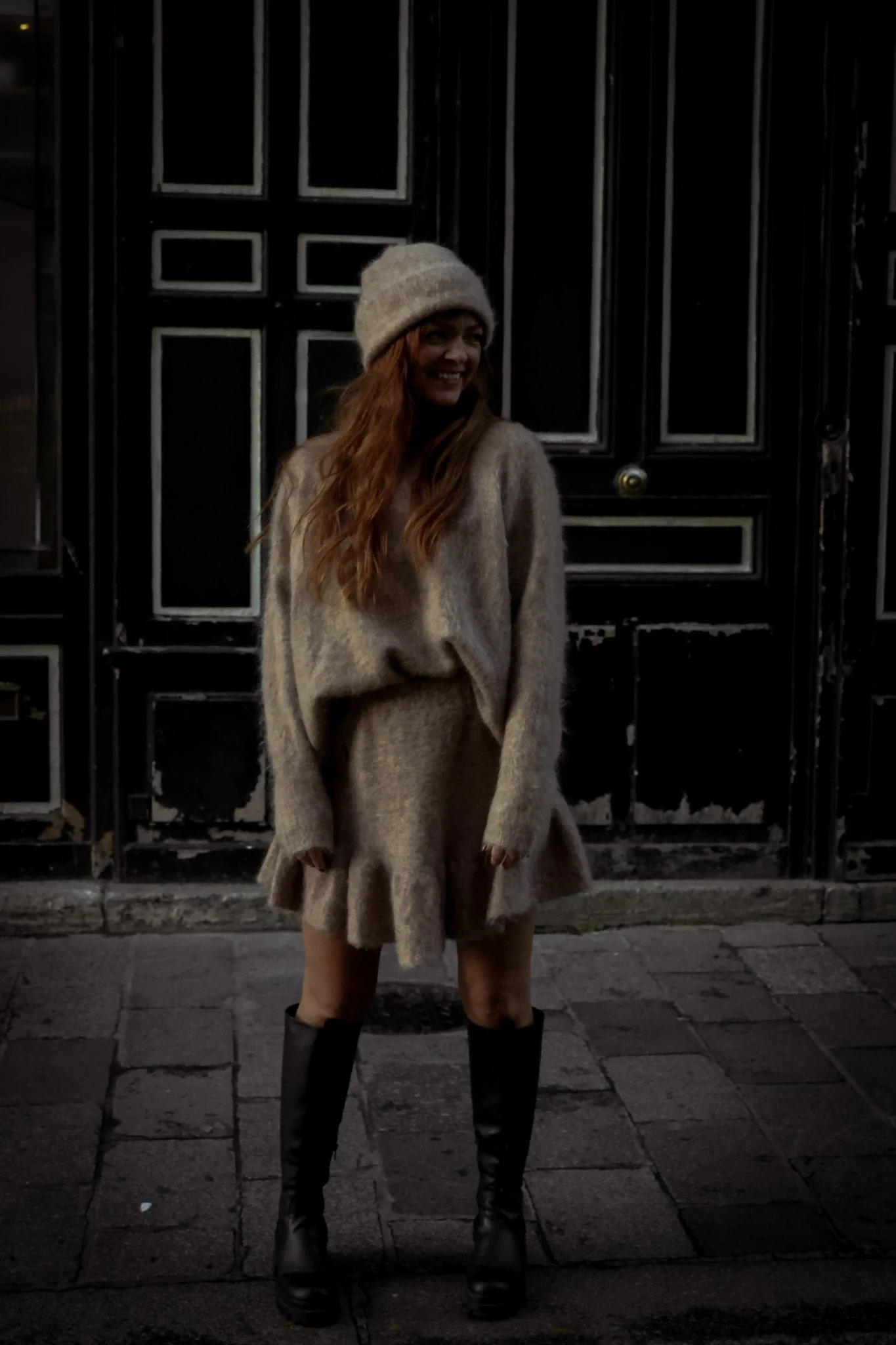 Boxy Sweater Beige Melange - Image 9