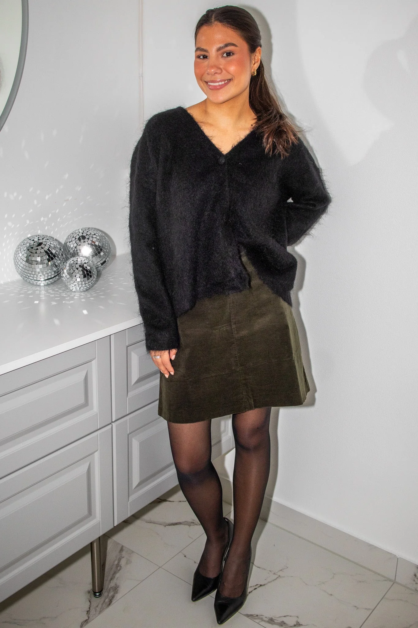 Boxy Cardi Sweater Black