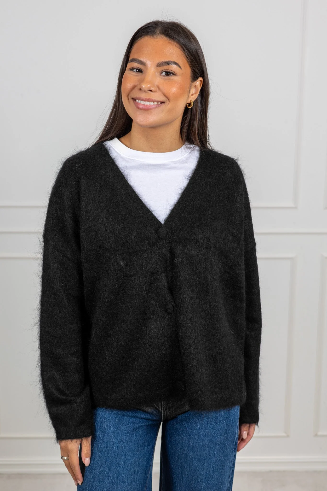 Boxy Cardi Sweater Black - Image 5