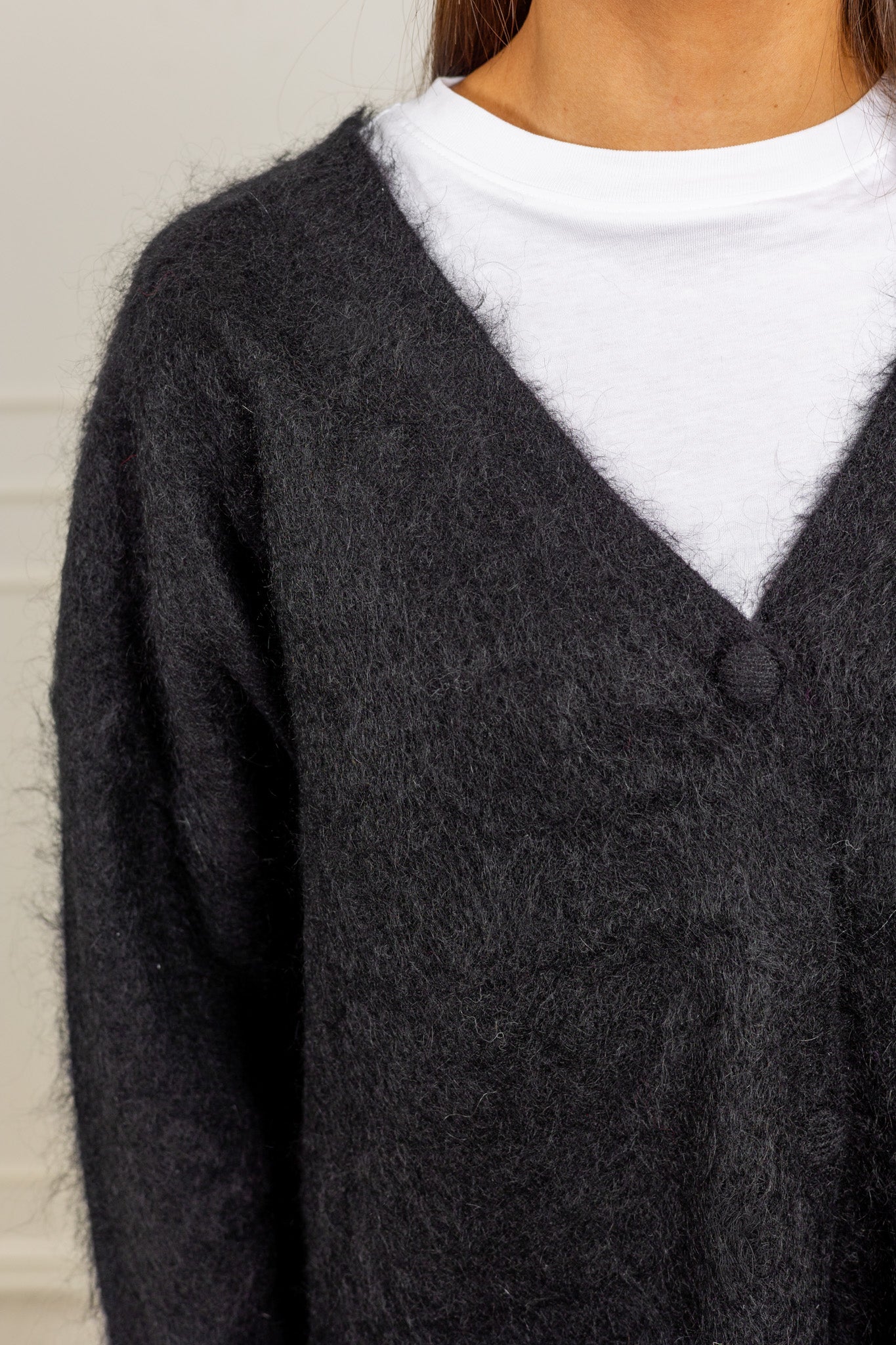 Boxy Cardi Sweater Black - Image 8