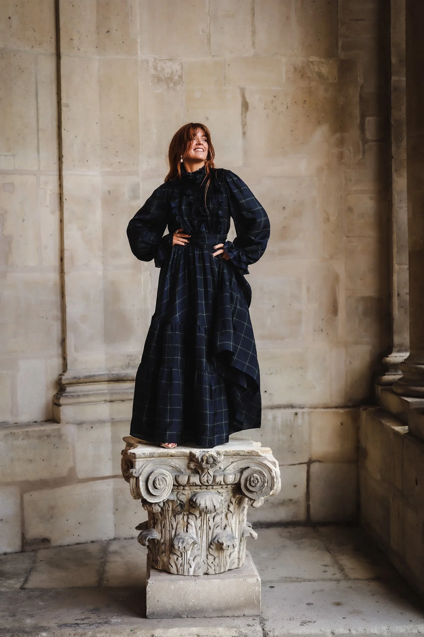 Éternelle Showpiece Dress Check Print - Image 12