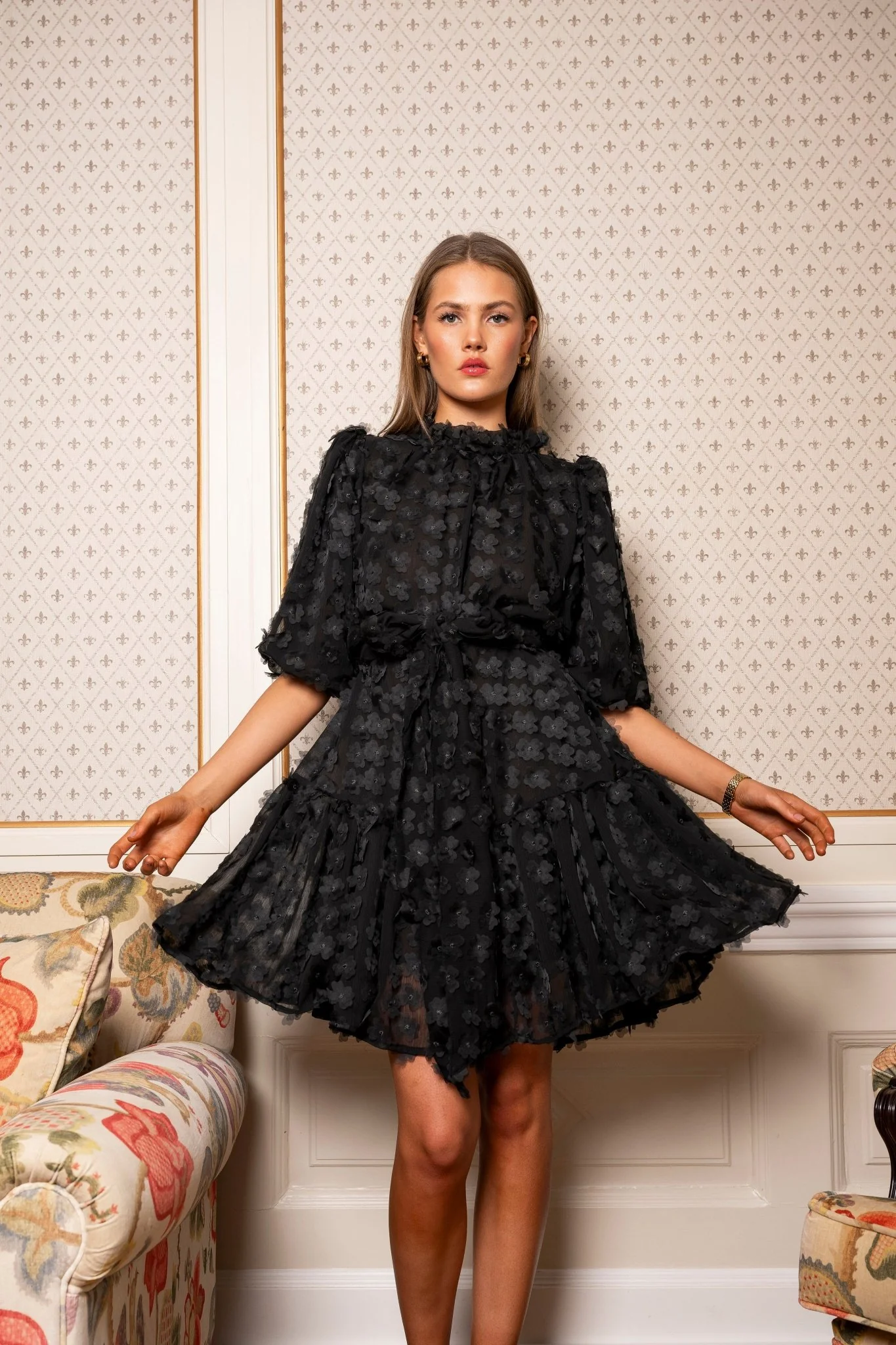 Laura Dress Black Applique - Image 7