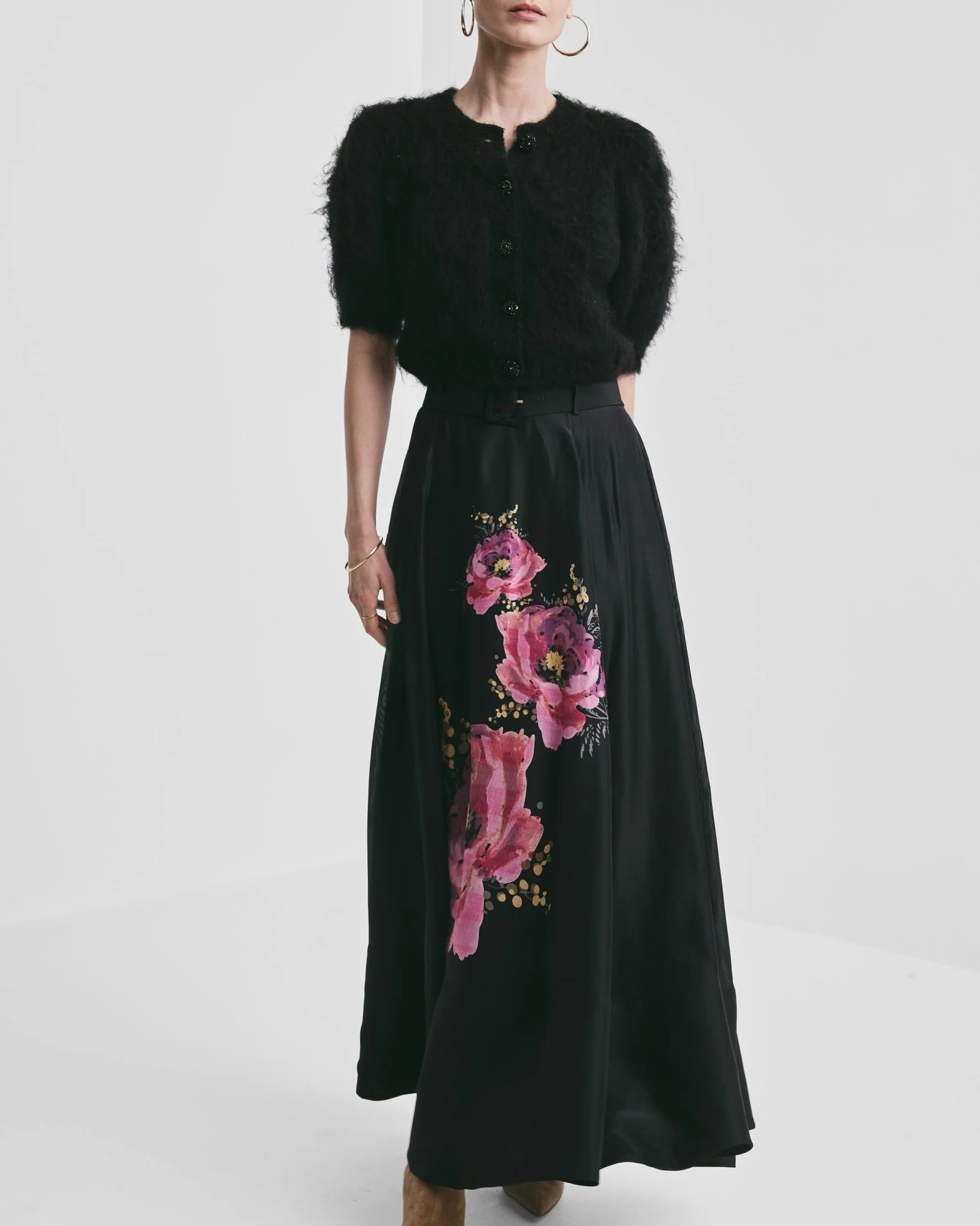 Hairy Knit Puffed Jacket Black - Image 2