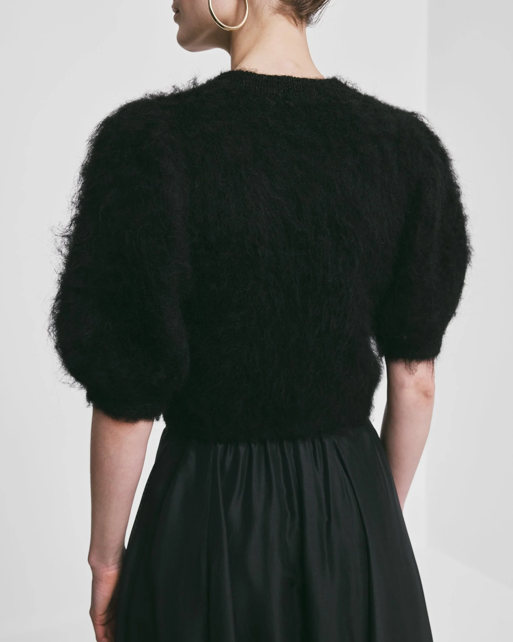 Hairy Knit Puffed Jacket Black - Image 5