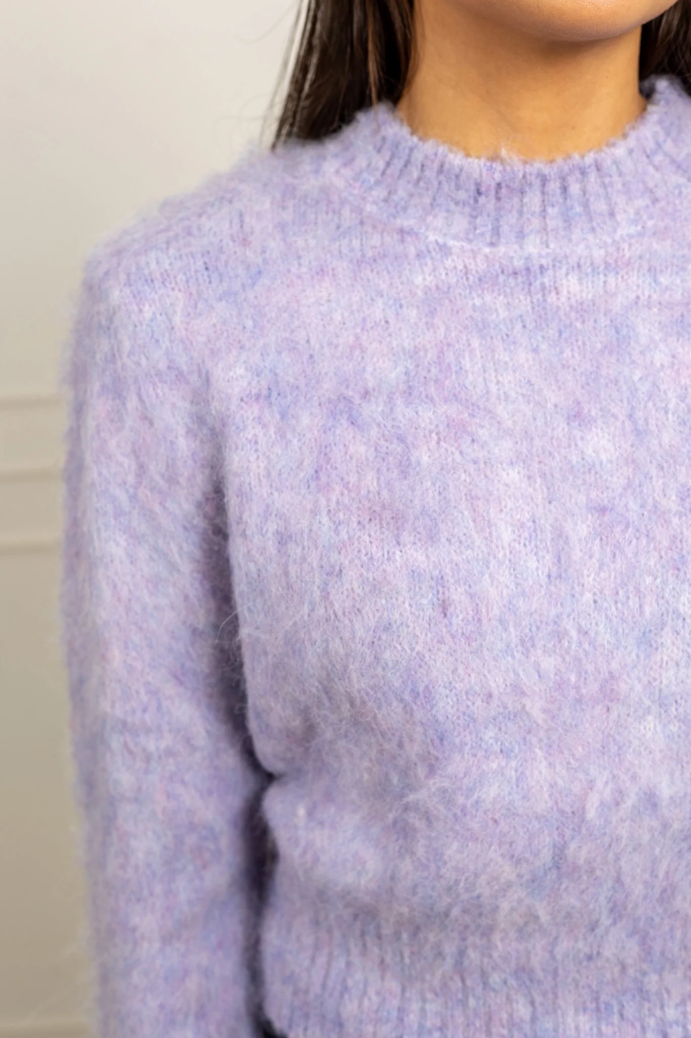 Hairy Knit Sweater Lilac - Image 3