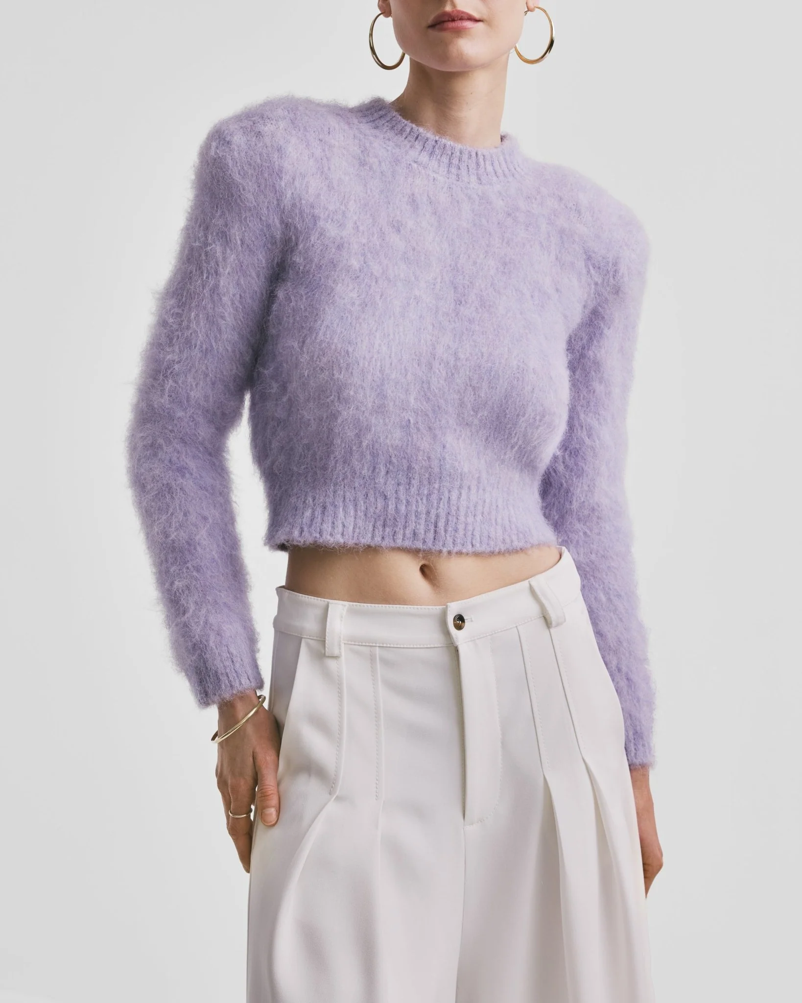 Hairy Knit Sweater Lilac - Image 4