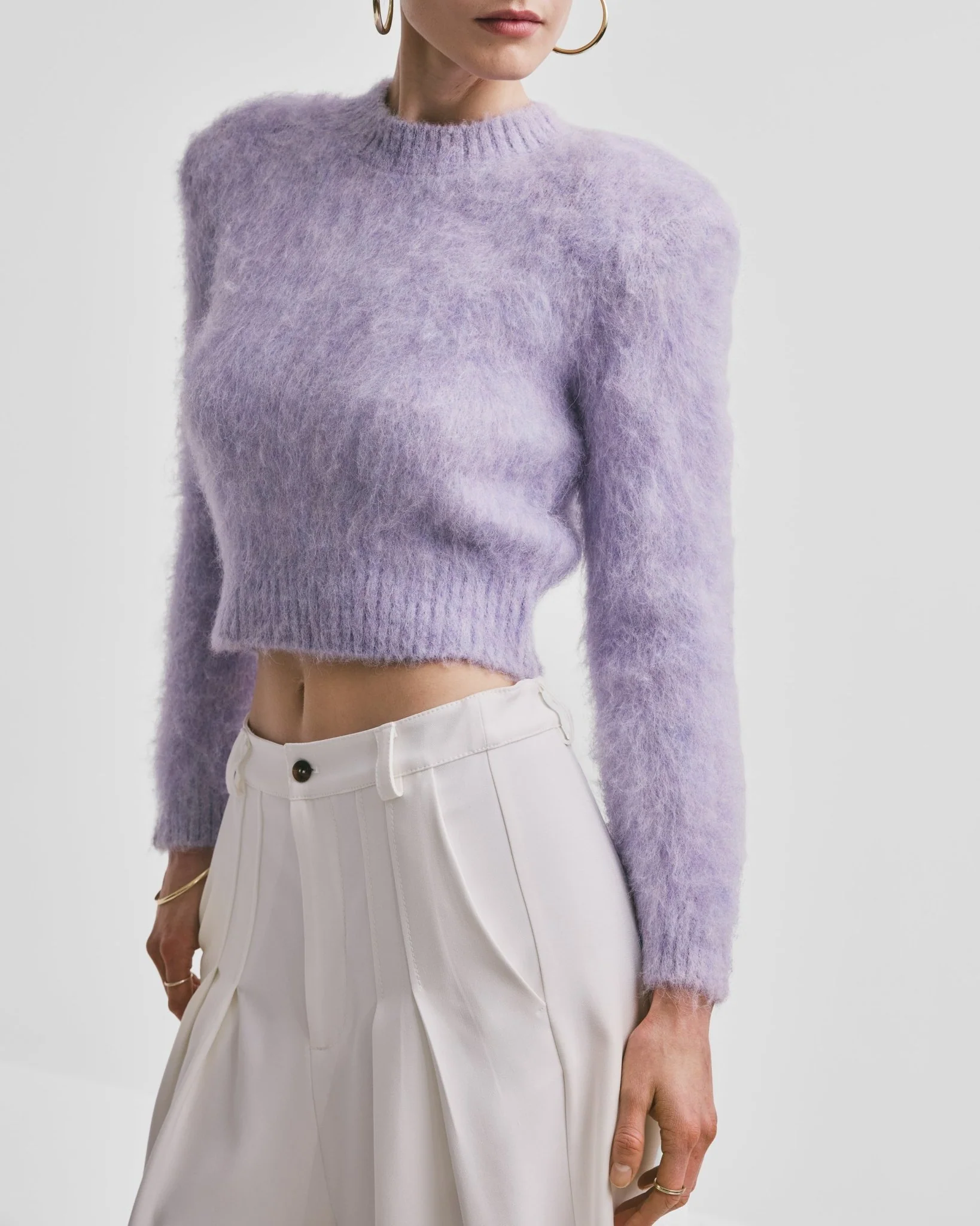 Hairy Knit Sweater Lilac - Image 5