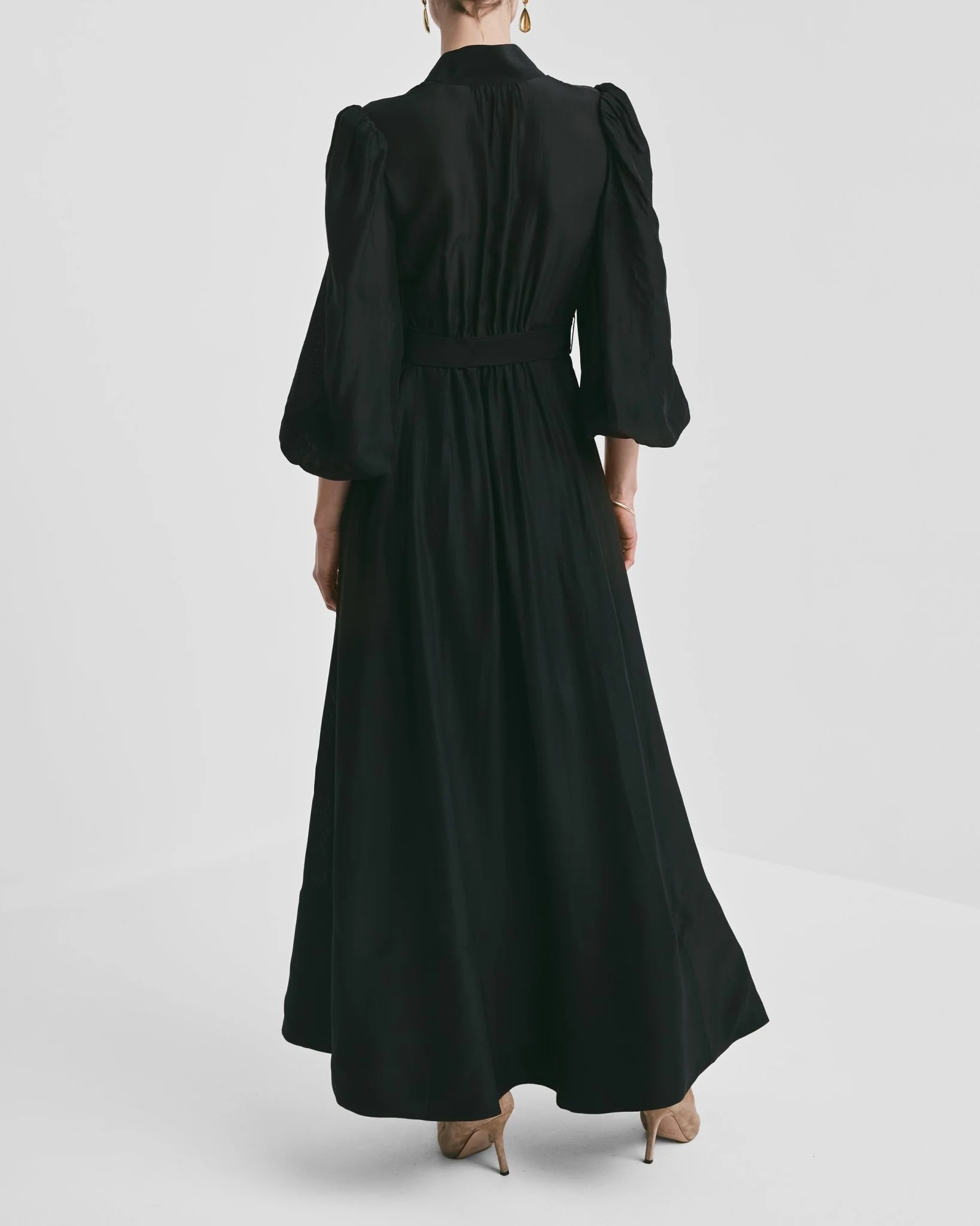 Striped Organza Belt Dress Black - Image 10
