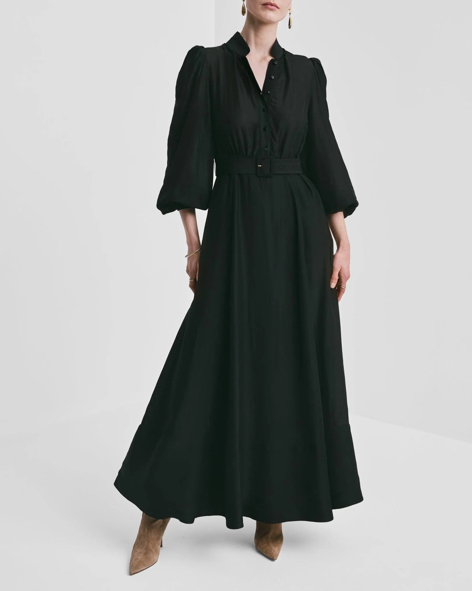 Striped Organza Belt Dress Black - Image 8