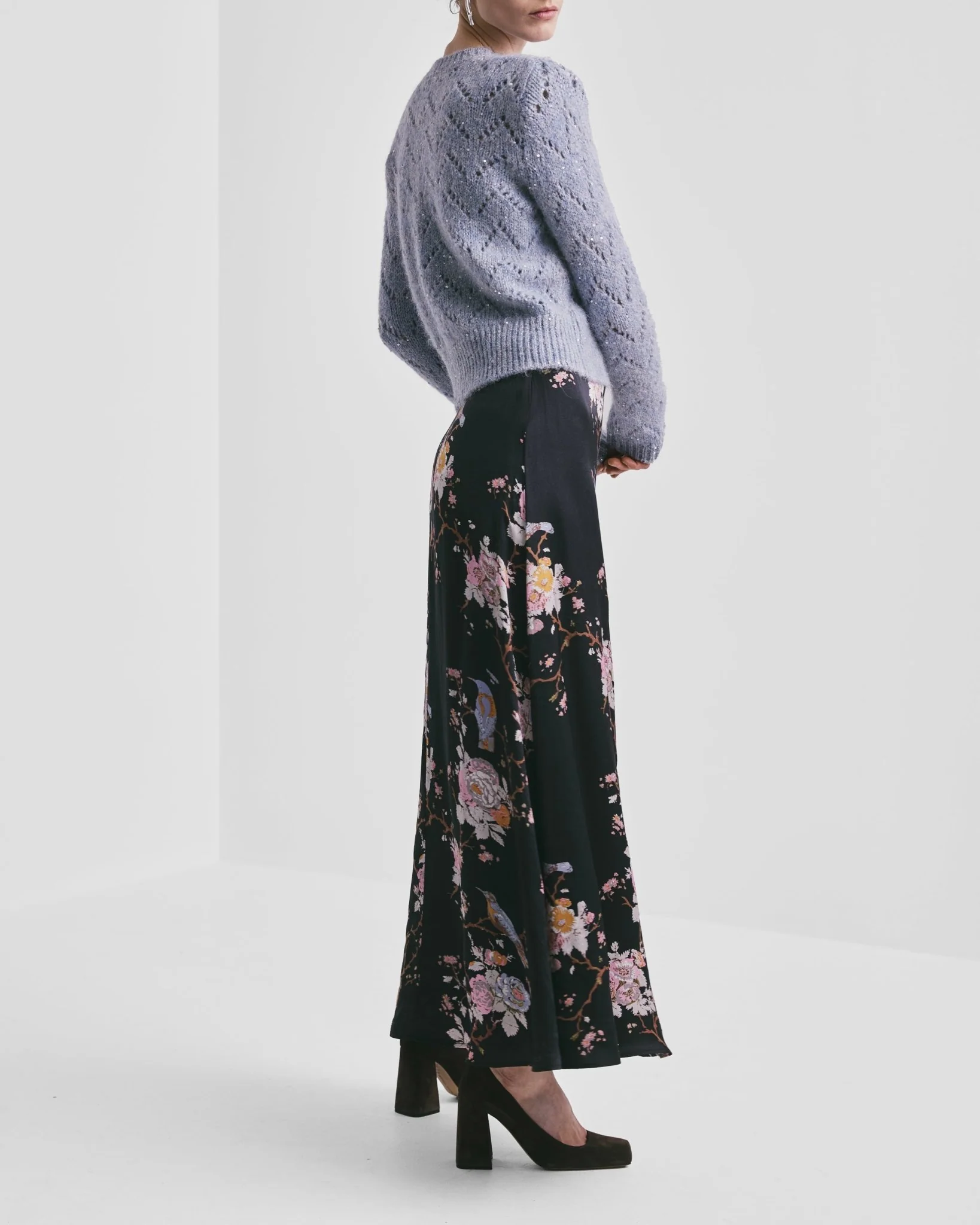Satin Skirt Midnight Birds - Image 4