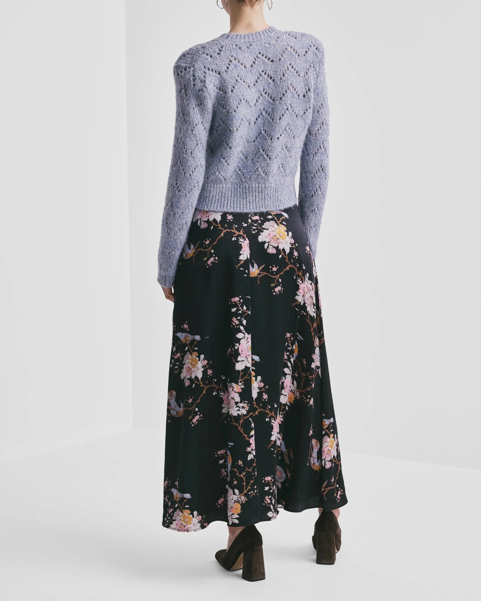 Satin Skirt Midnight Birds - Image 5