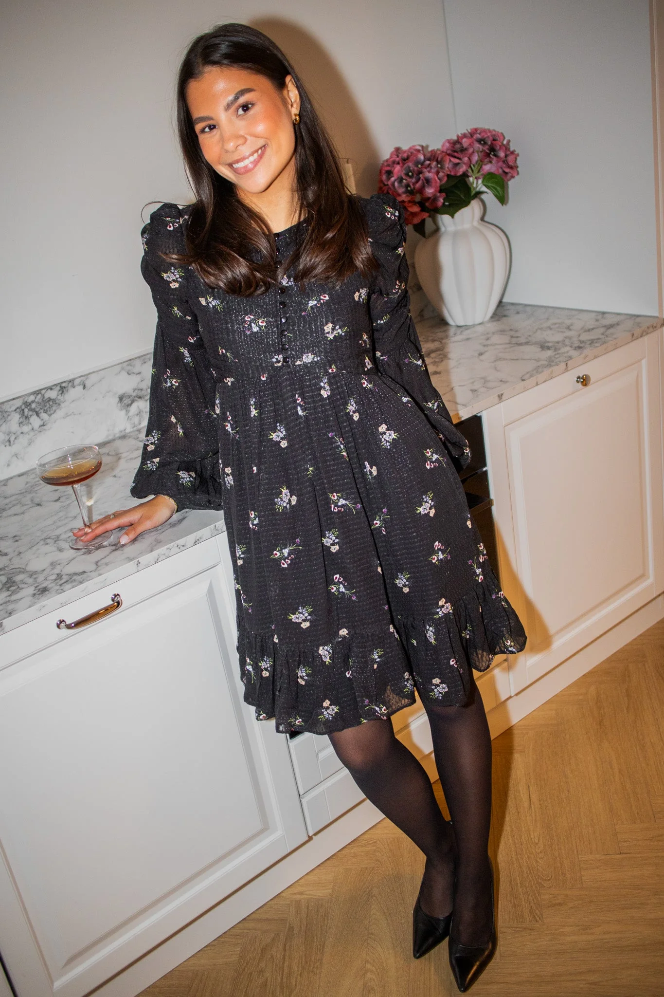 Georgette Mini Dress Flower Field - Image 3