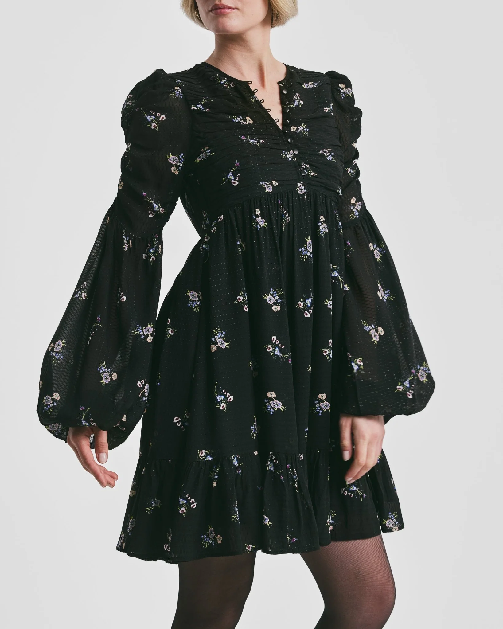 Georgette Mini Dress Flower Field - Image 6