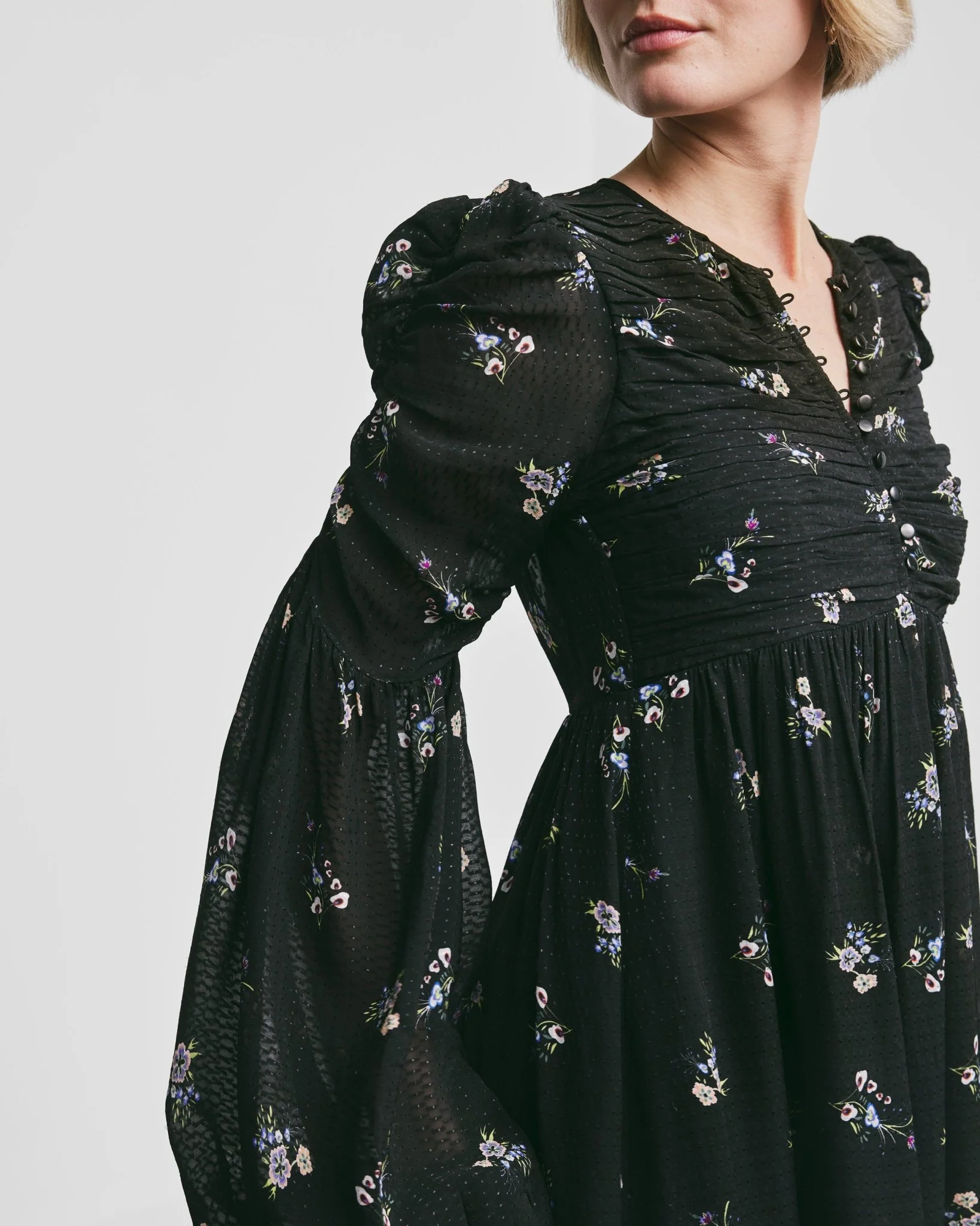 Georgette Mini Dress Flower Field - Image 8