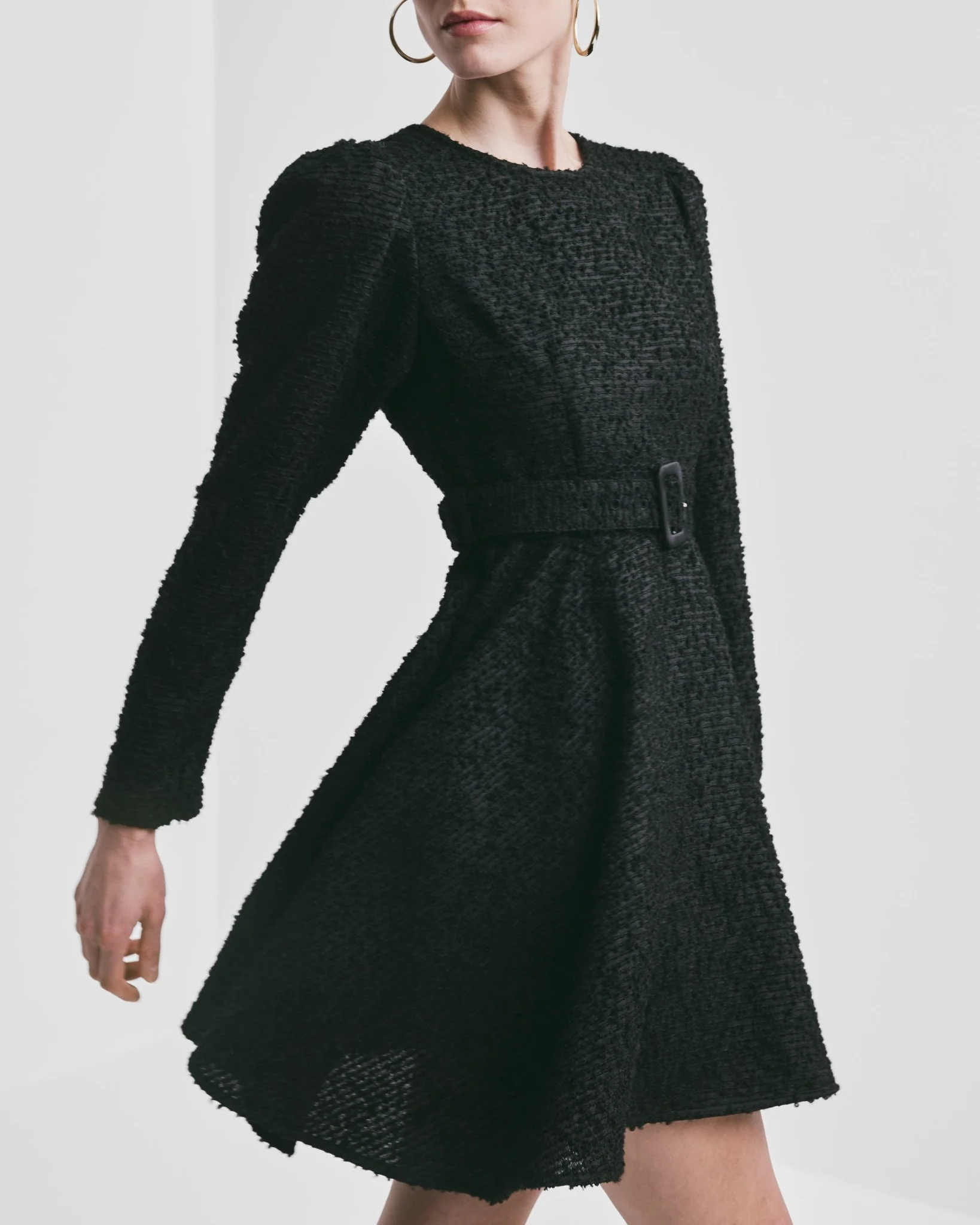 Boucle Belt Dress Black - Image 8