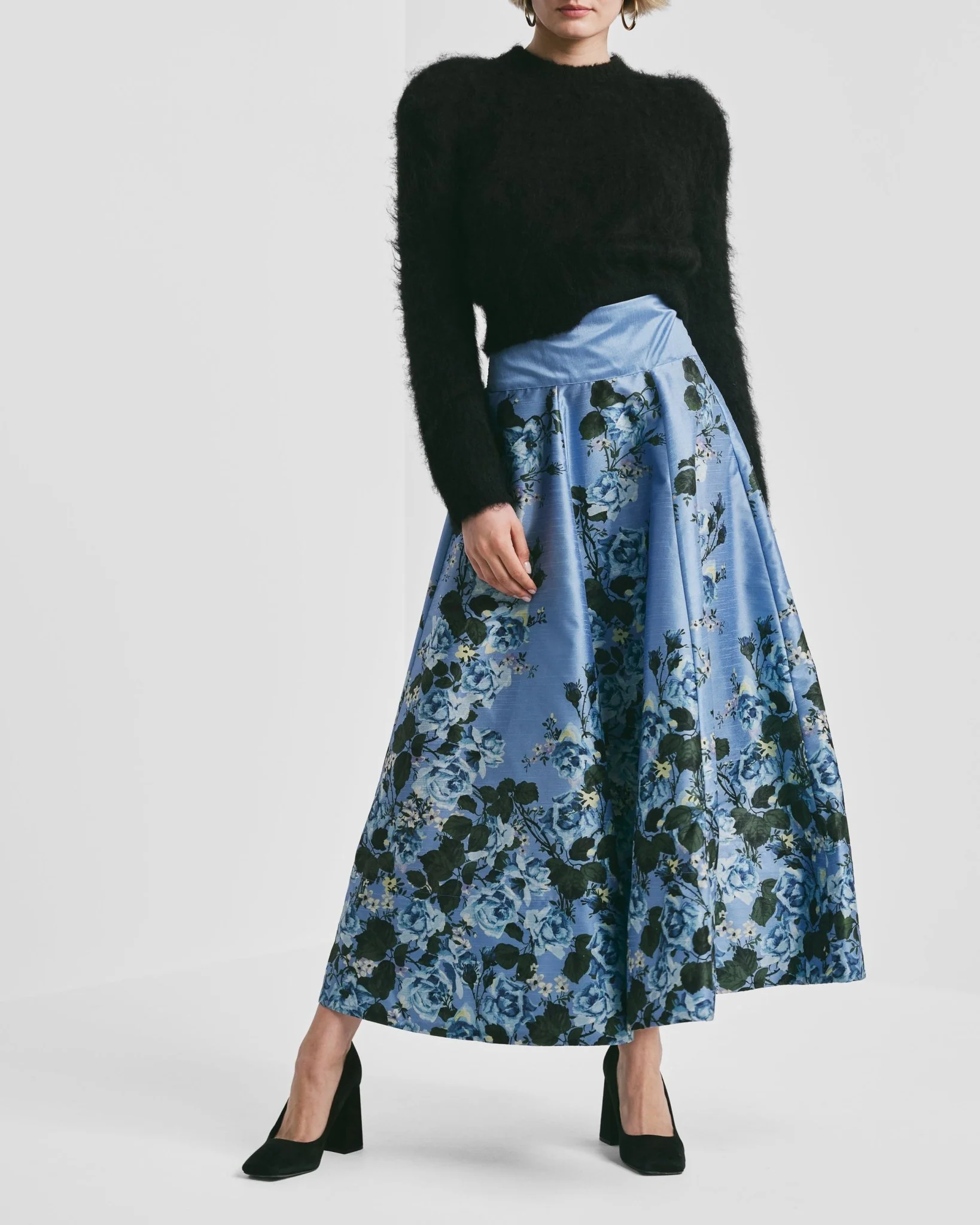 Taffeta Maxi Skirt Azure Garden - Image 6