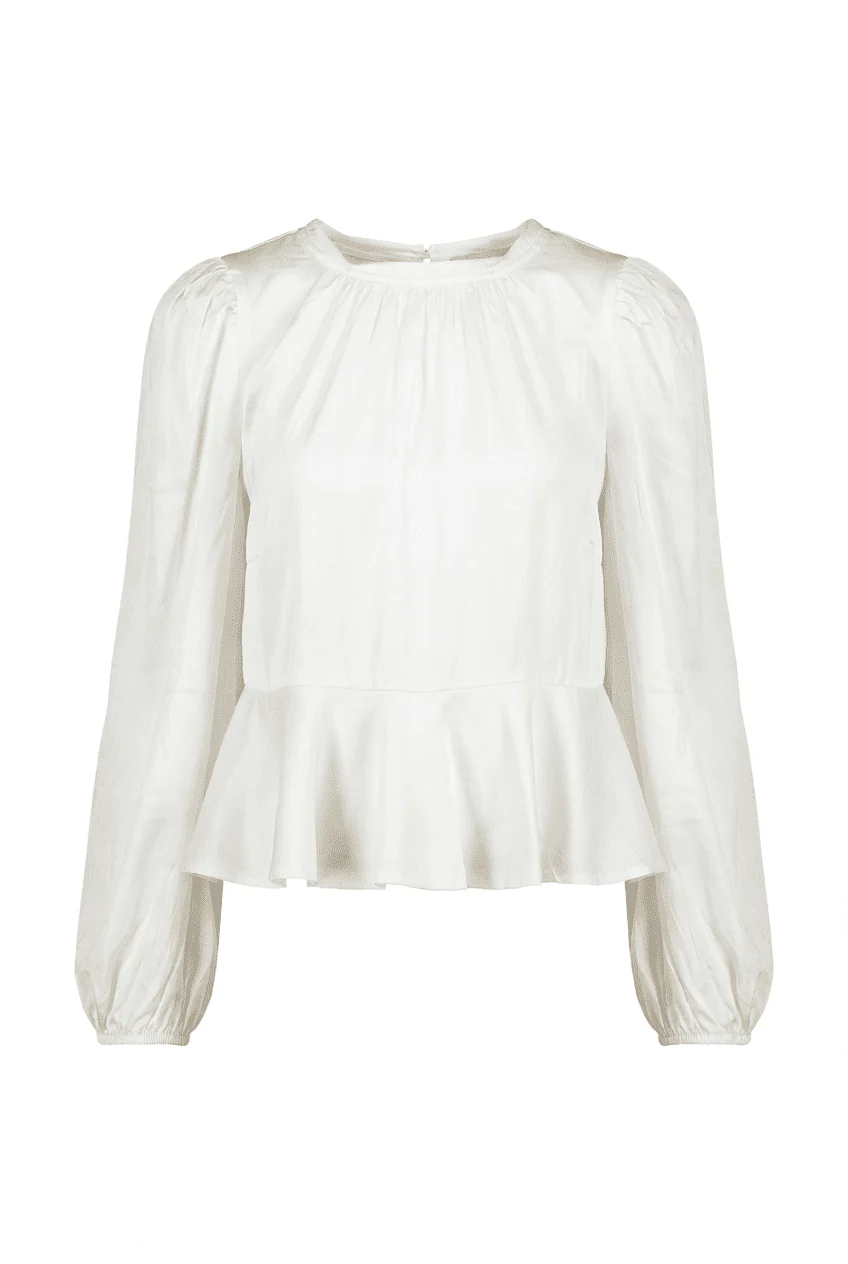 Satin Flounce Top Off White - Image 2