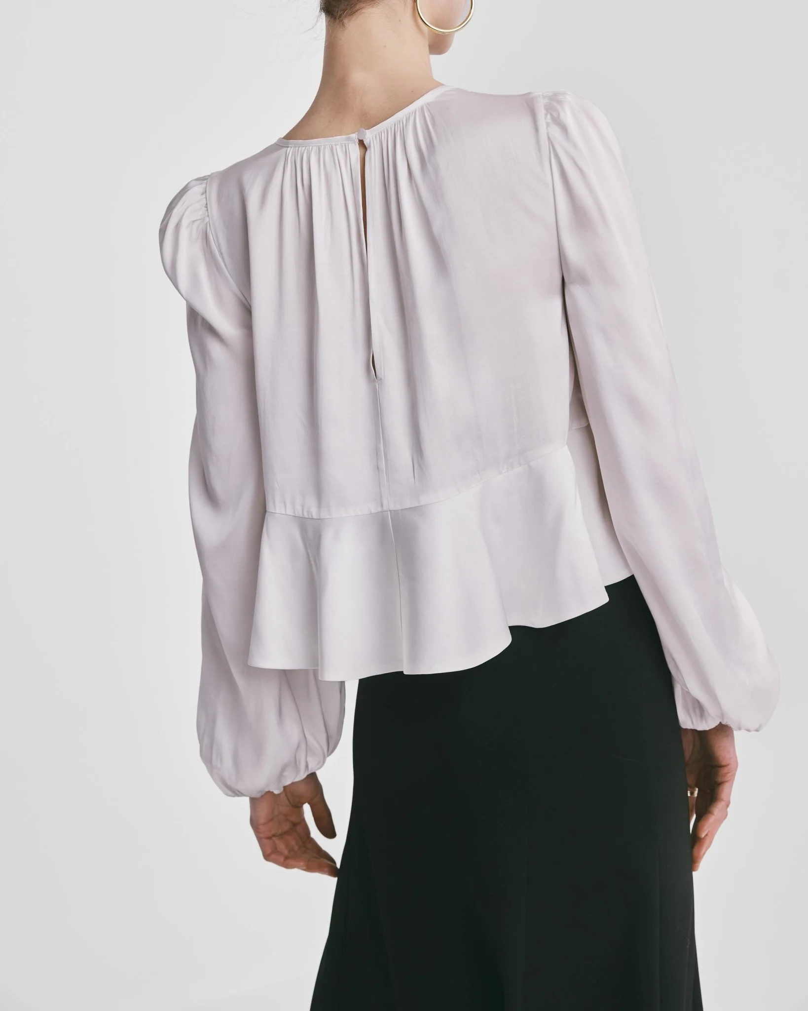 Satin Flounce Top Off White - Image 8