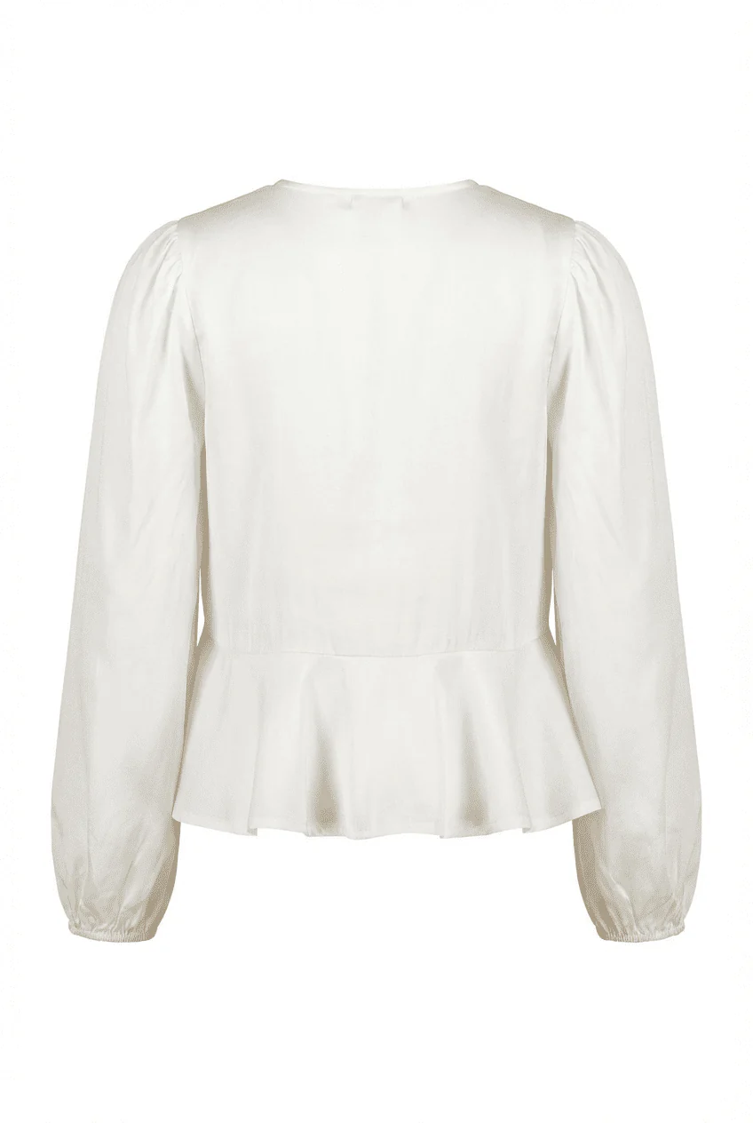 Satin Flounce Top Off White - Image 9