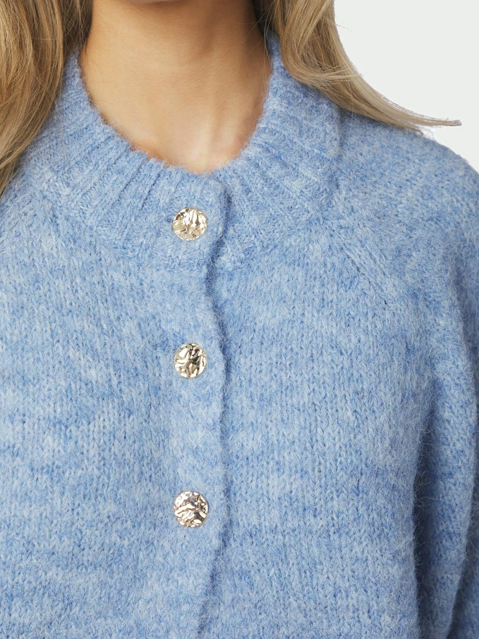 Benuta Fluffy Knit Cardigan Dusty Blue - Image 11