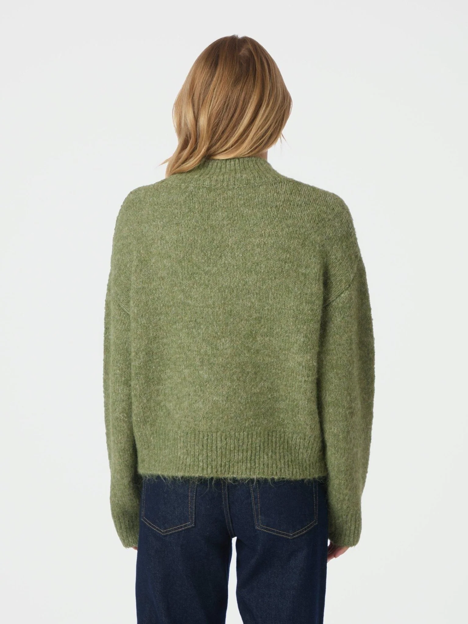 Paulina Fluffy Knit Blouse Dusty Green - Image 11