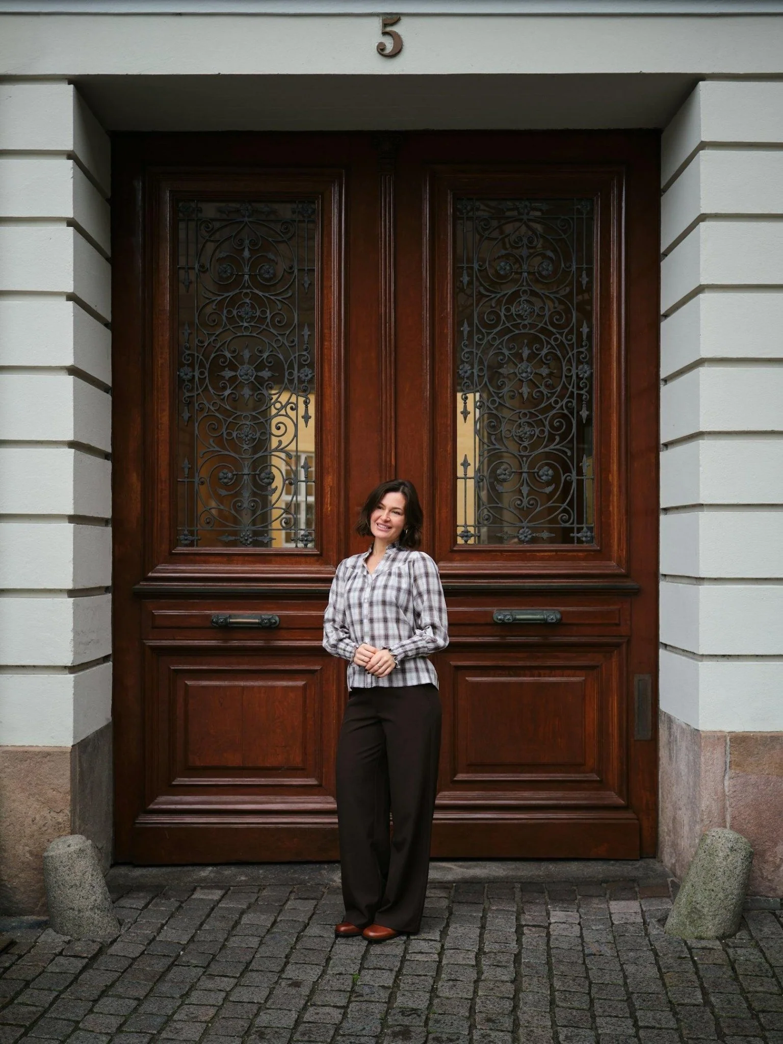 Camisa Big Check Blouse Off White - Image 7