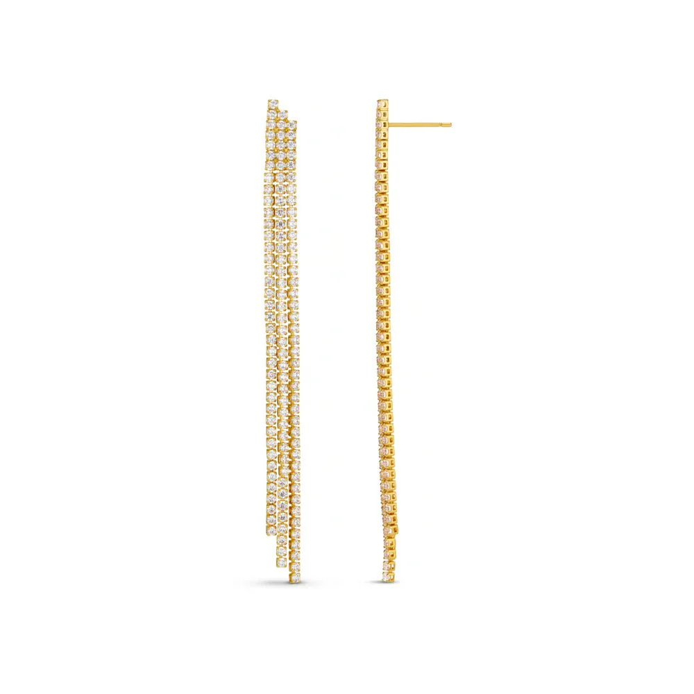 Cupchain Waterfall Drop Earrings Pale Gold